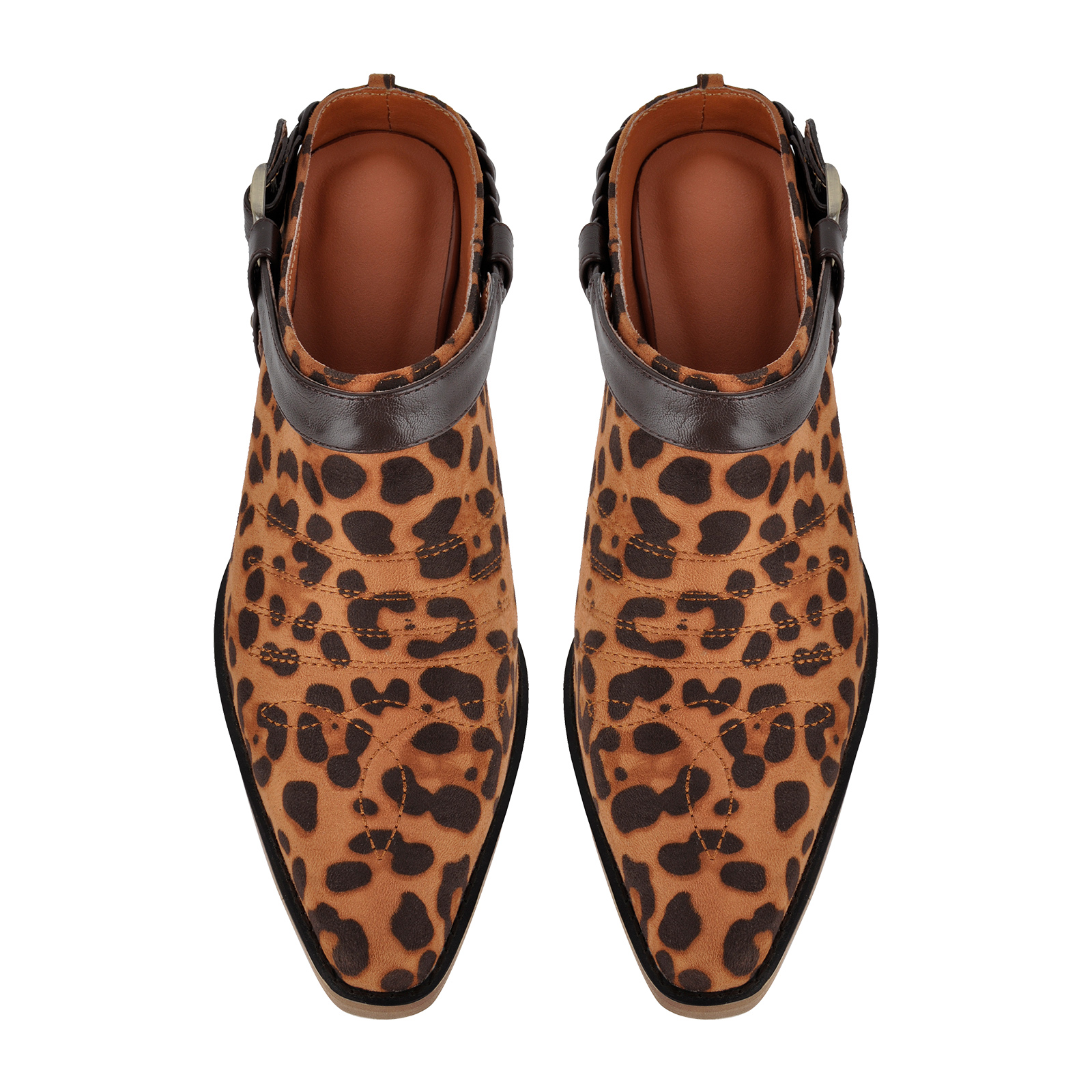 Studded Buckle Strap Western Mules