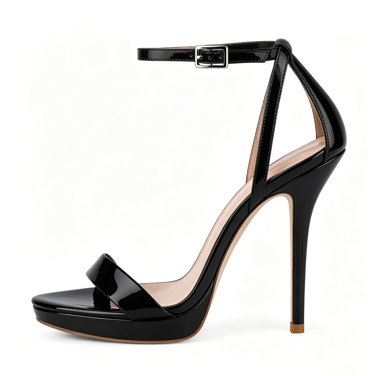 Low Platform Ankle Strap Stiletto Sandals