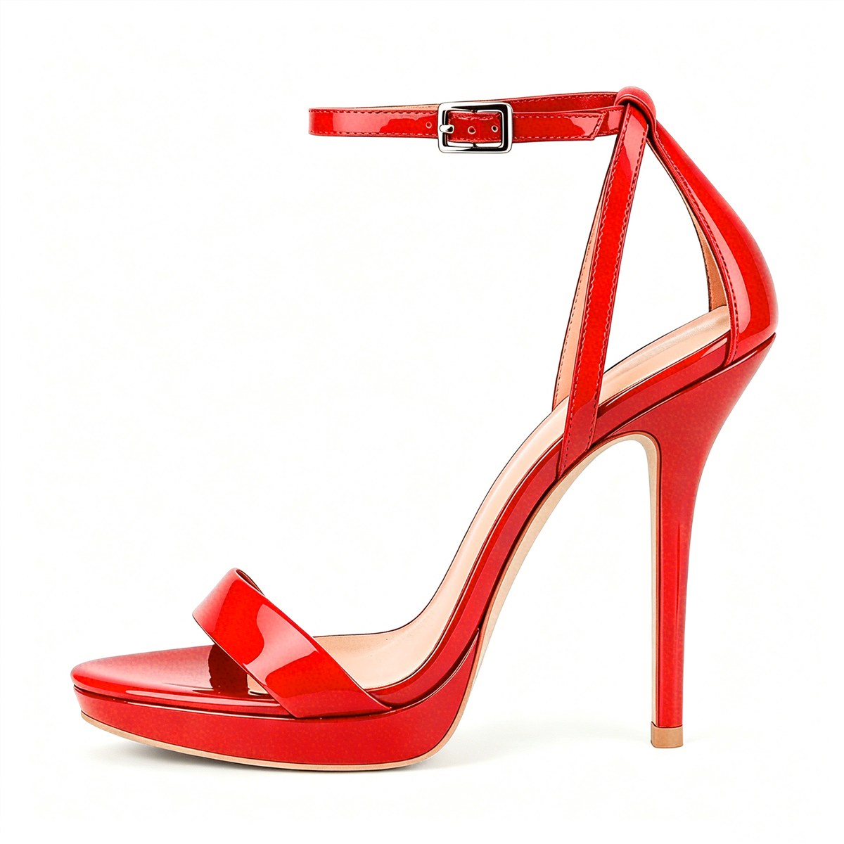 Low Platform Ankle Strap Stiletto Sandals