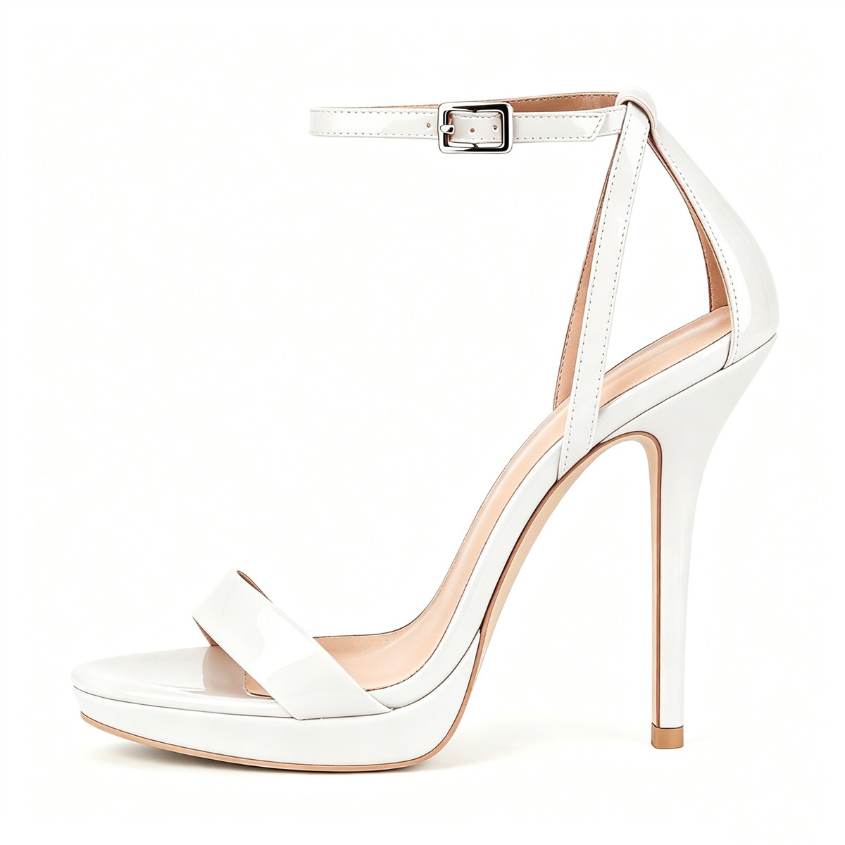 Low Platform Ankle Strap Stiletto Sandals