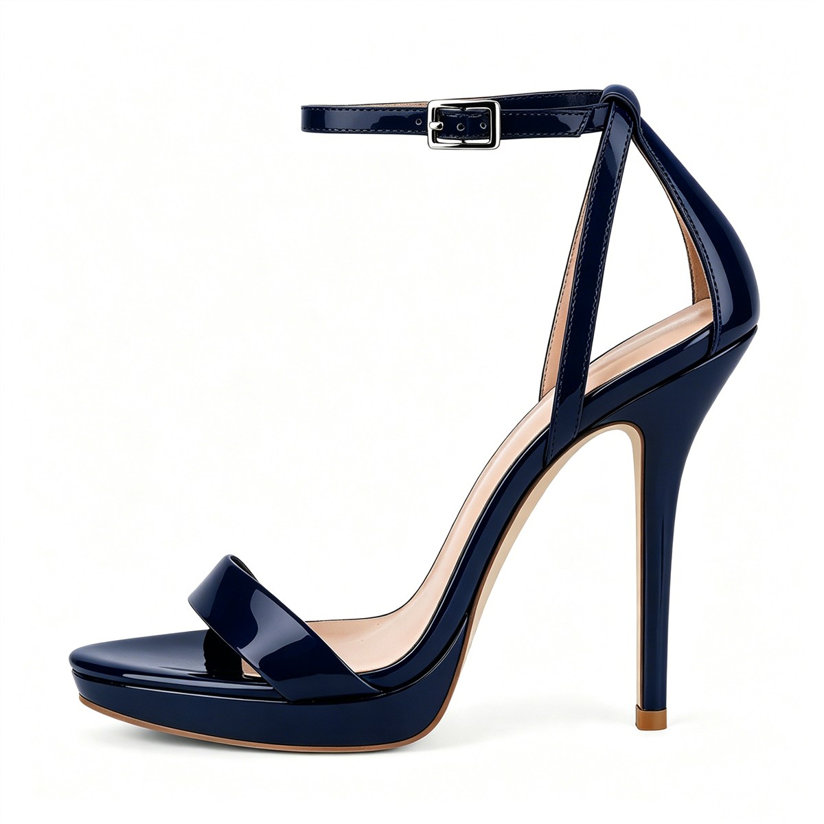 Low Platform Ankle Strap Stiletto Sandals