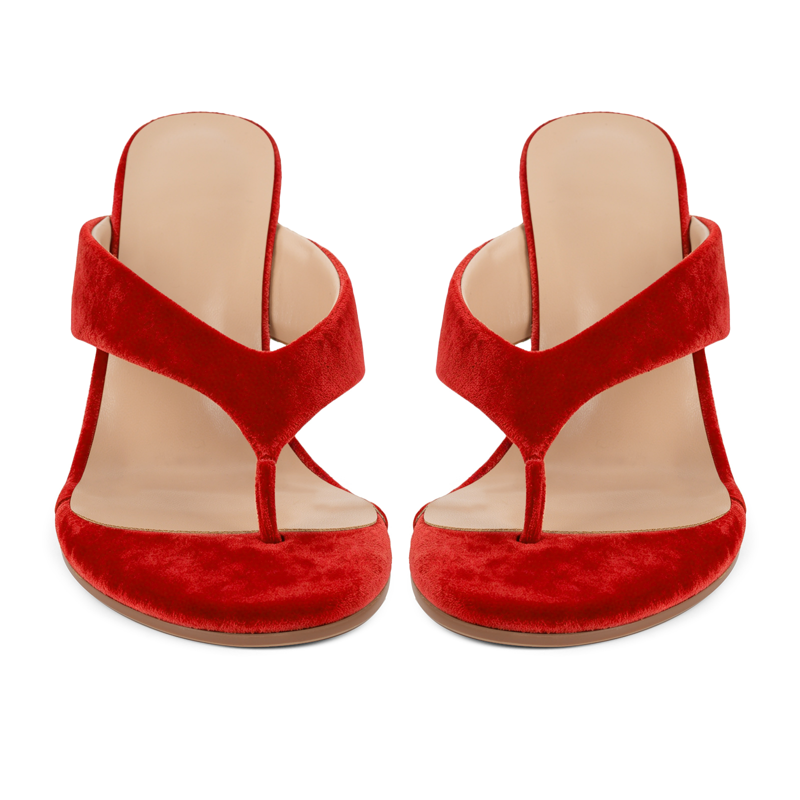 Suede Flip-Flop Wedge Heel Mule Sandals