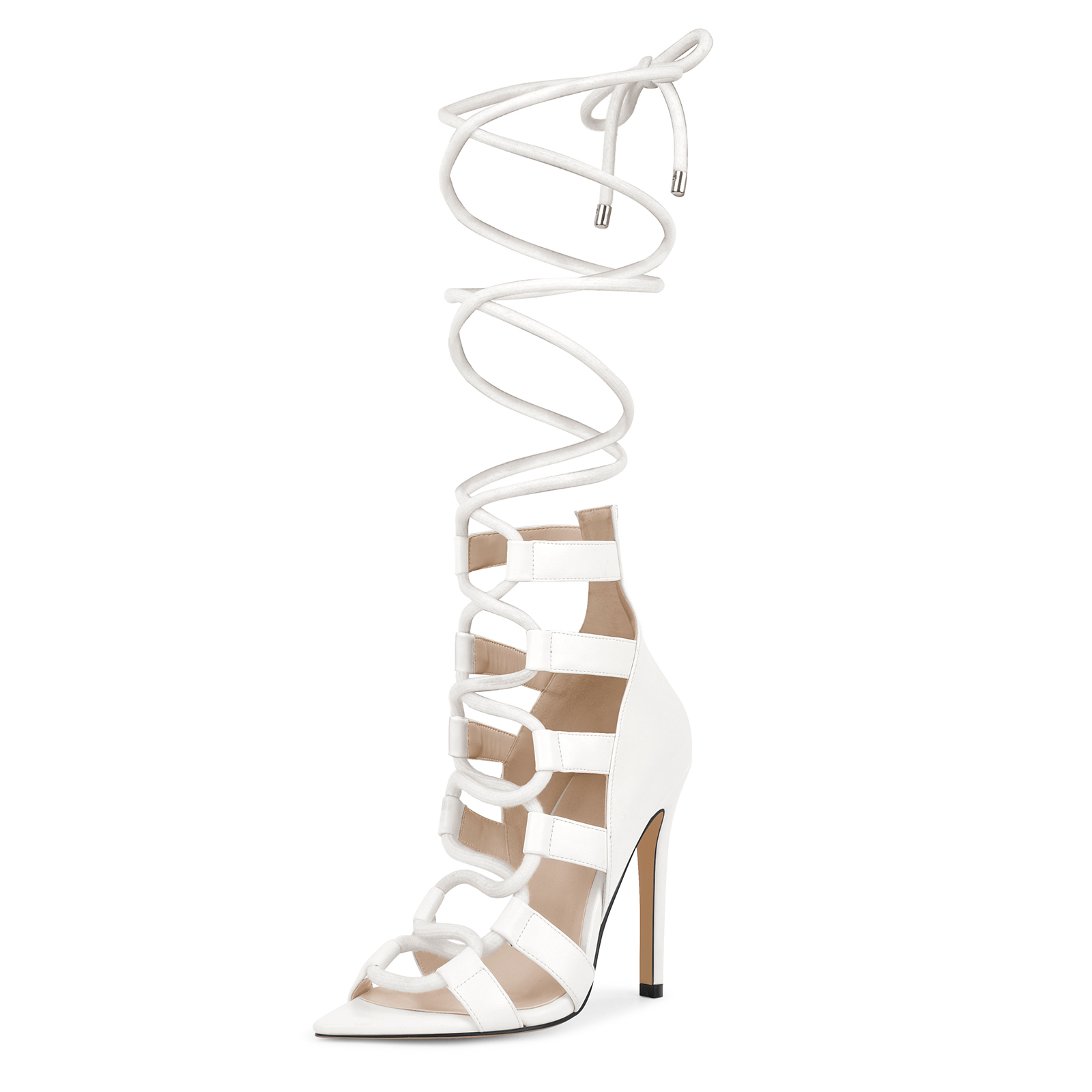 Pointed Toe Gladiator Strappy Lace-up Sandals