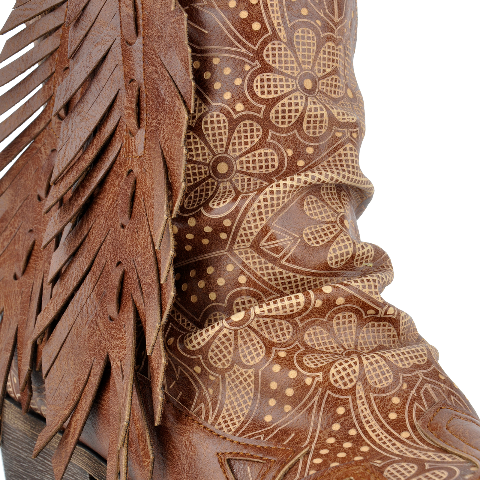 Pointed Toe Fringe Ankle Western Boots