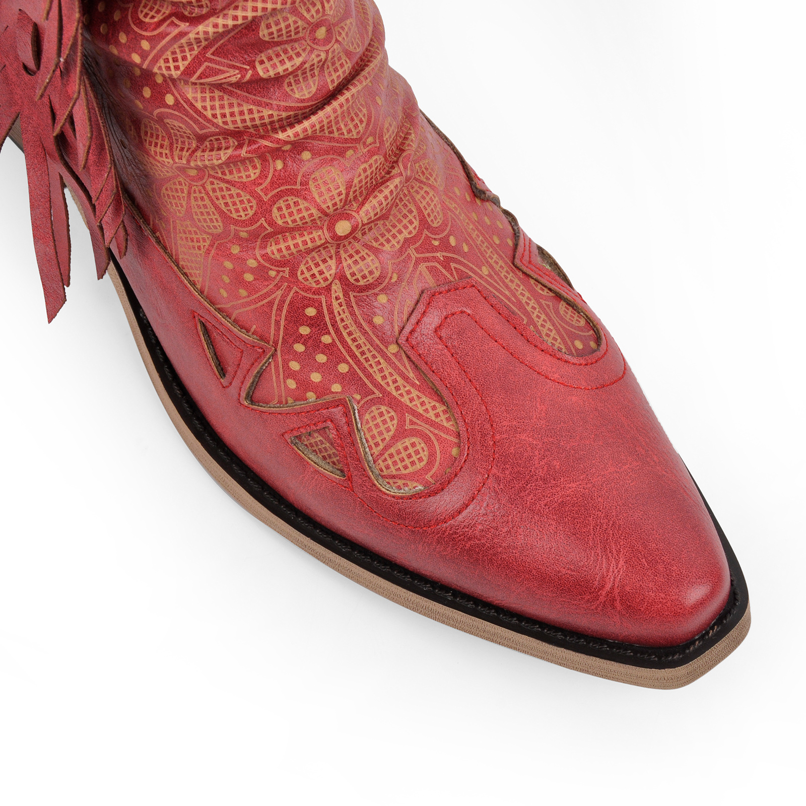 Pointed Toe Fringe Ankle Western Boots