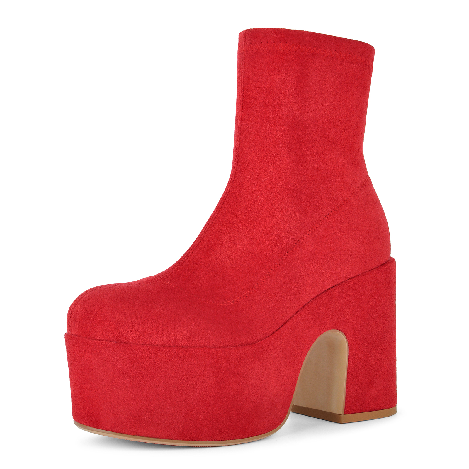 Suede Platform Chunky Heel Ankle Boots