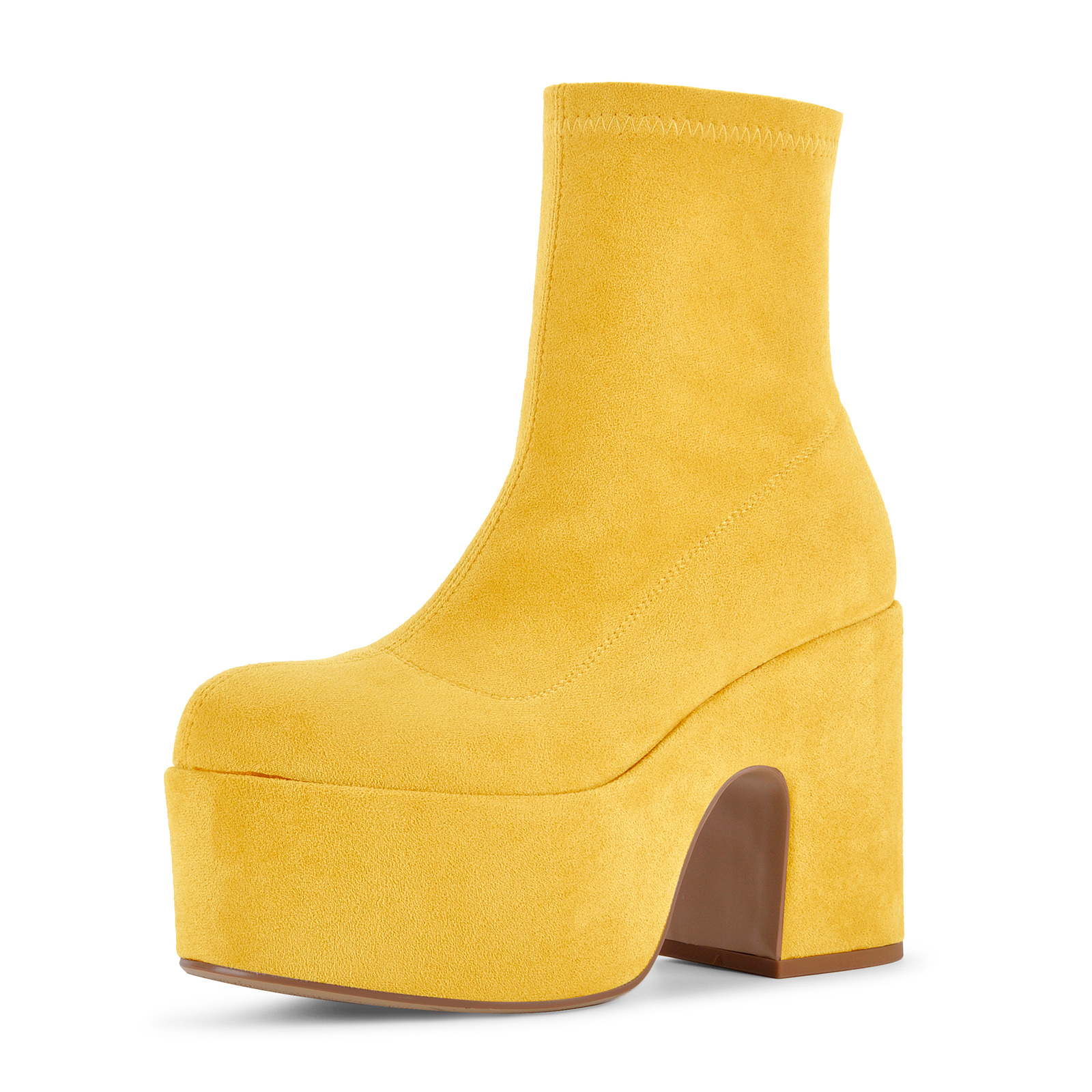 Suede Platform Chunky Heel Ankle Boots