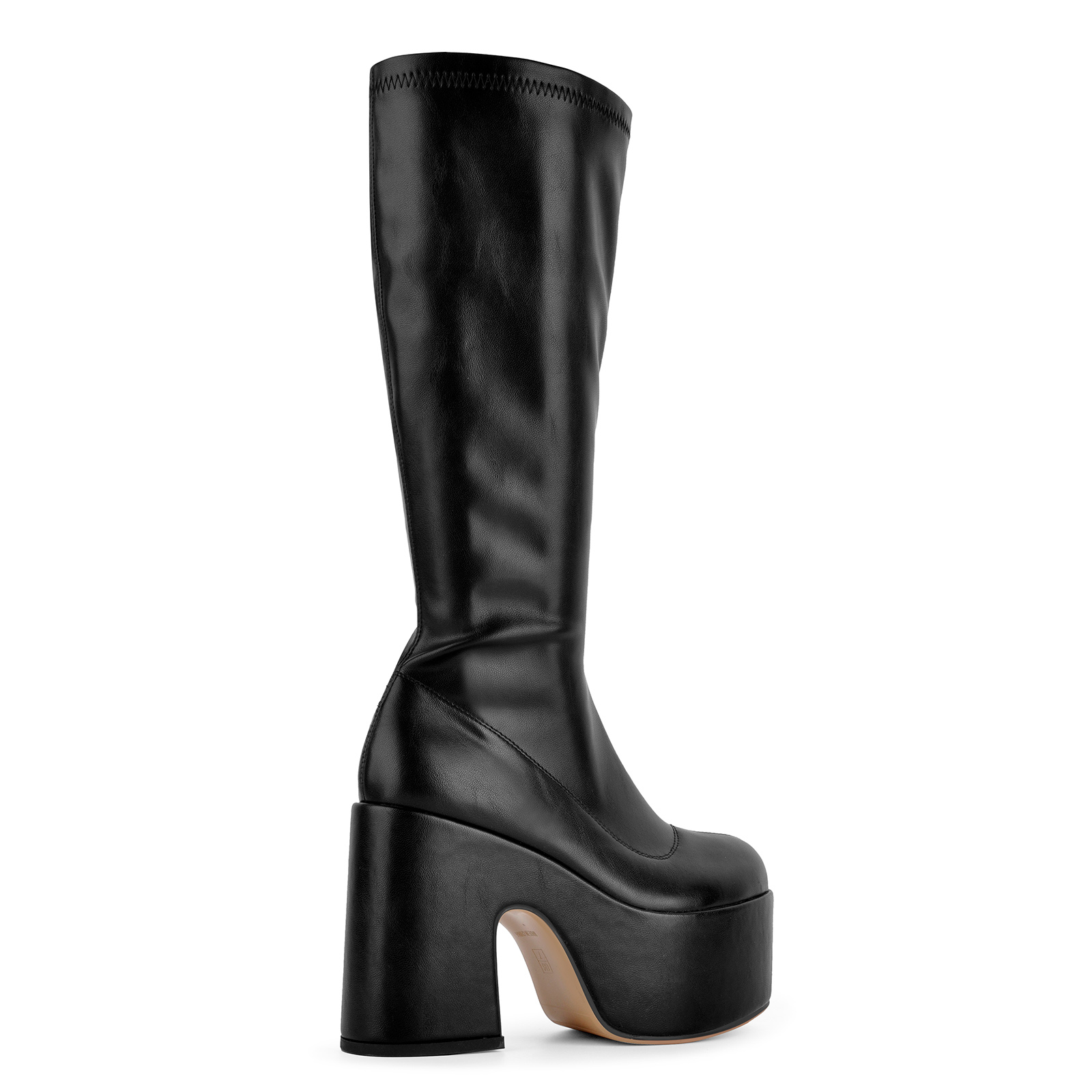 Round Toe Platform Knee High Chunky Boots