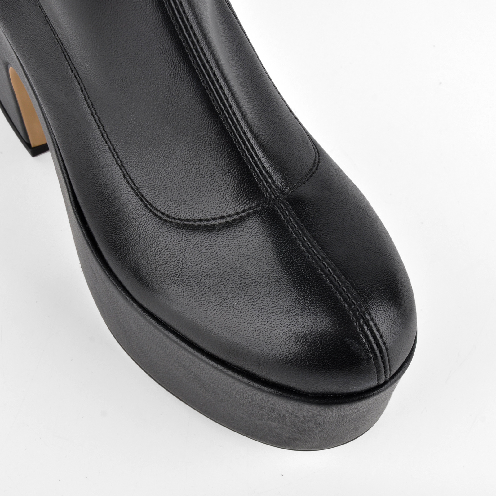 Round Toe Platform Knee High Chunky Boots