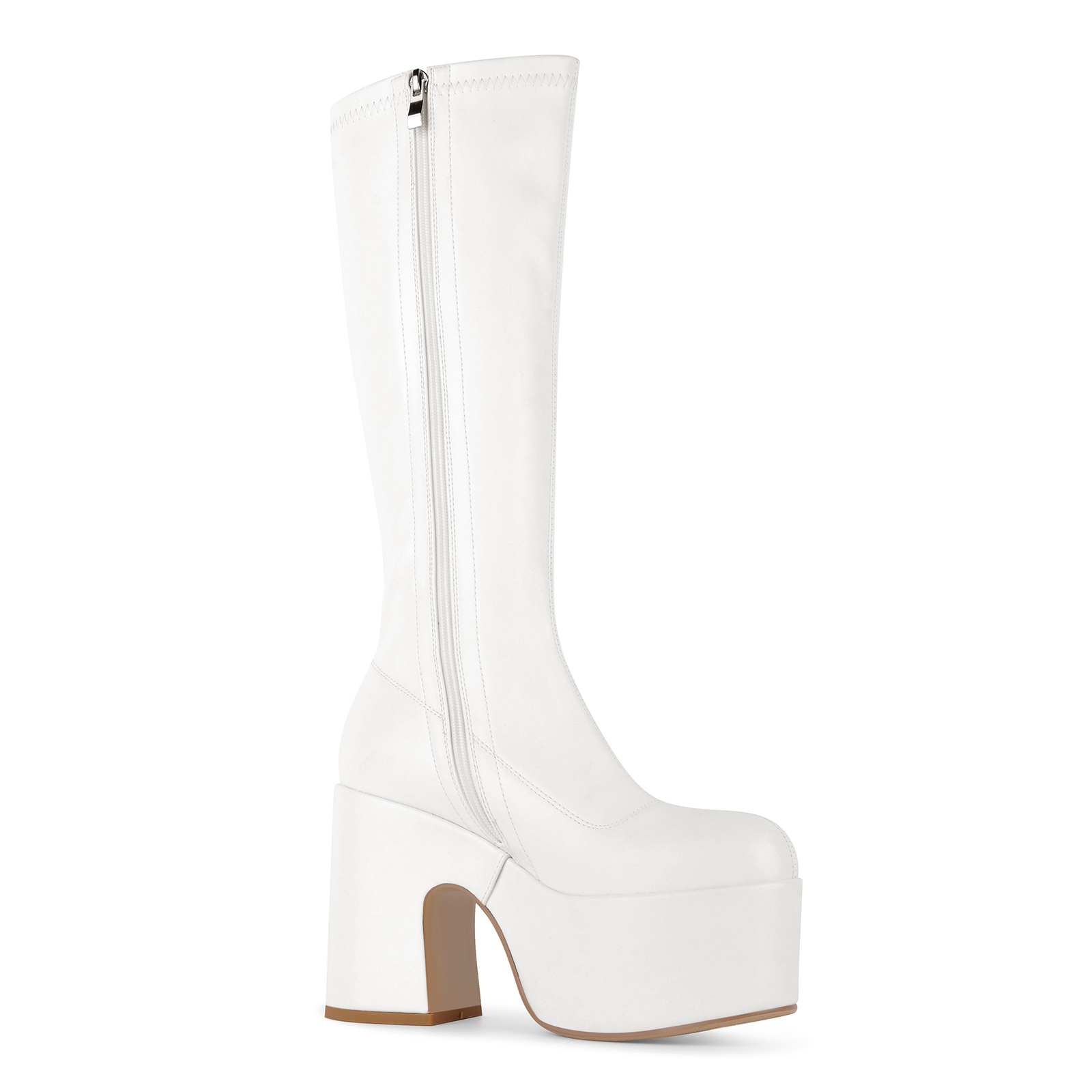 Round Toe Platform Knee High Chunky Boots