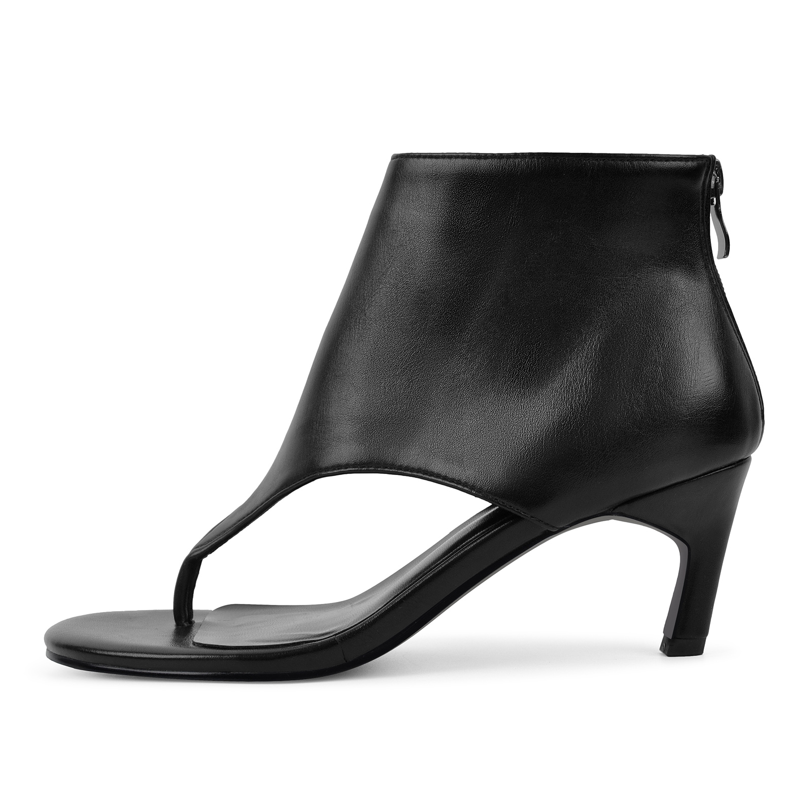 Round Toe Flip-Flop Back-Zip Bootie Sandals