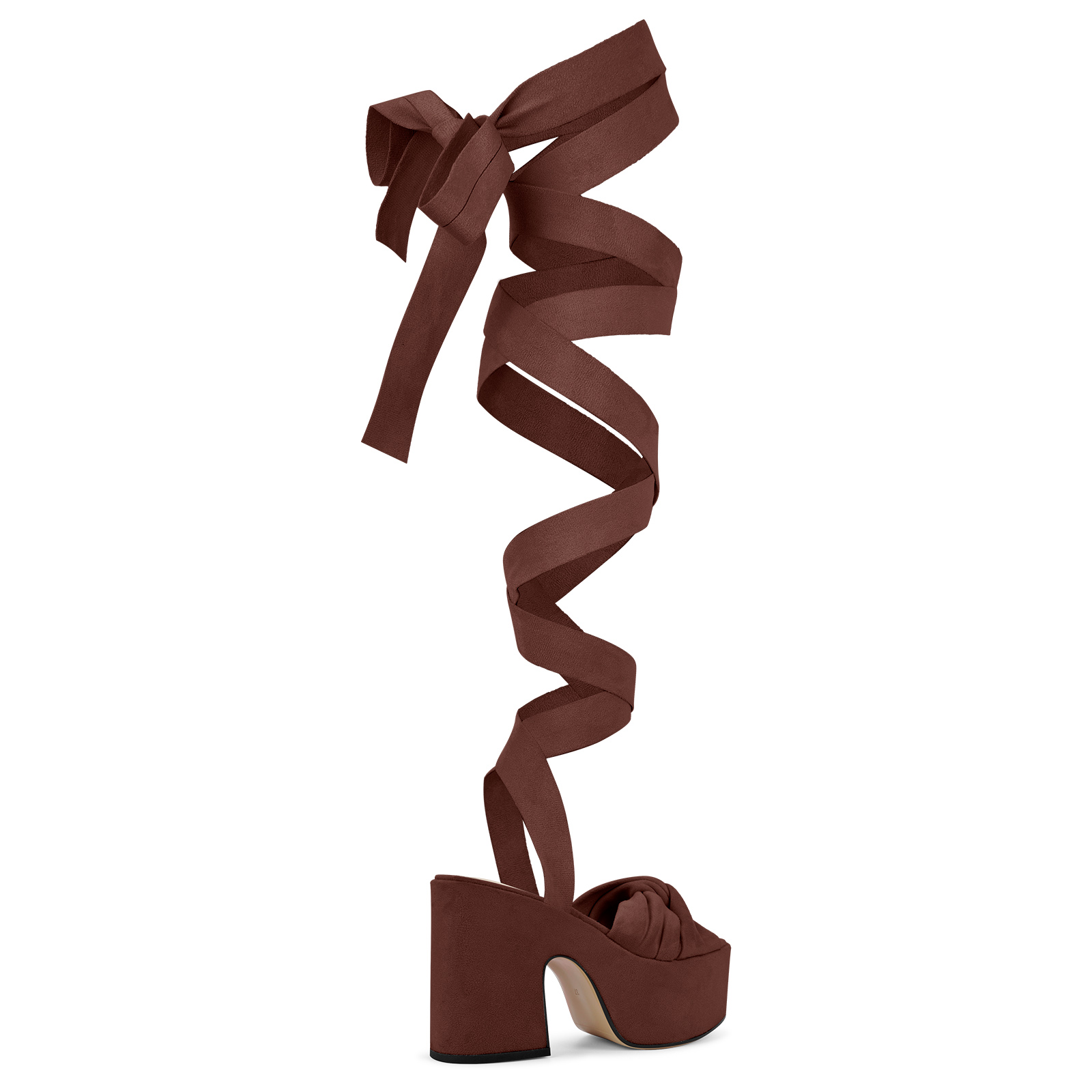 Suede Platform Strappy Lace-up Sandals