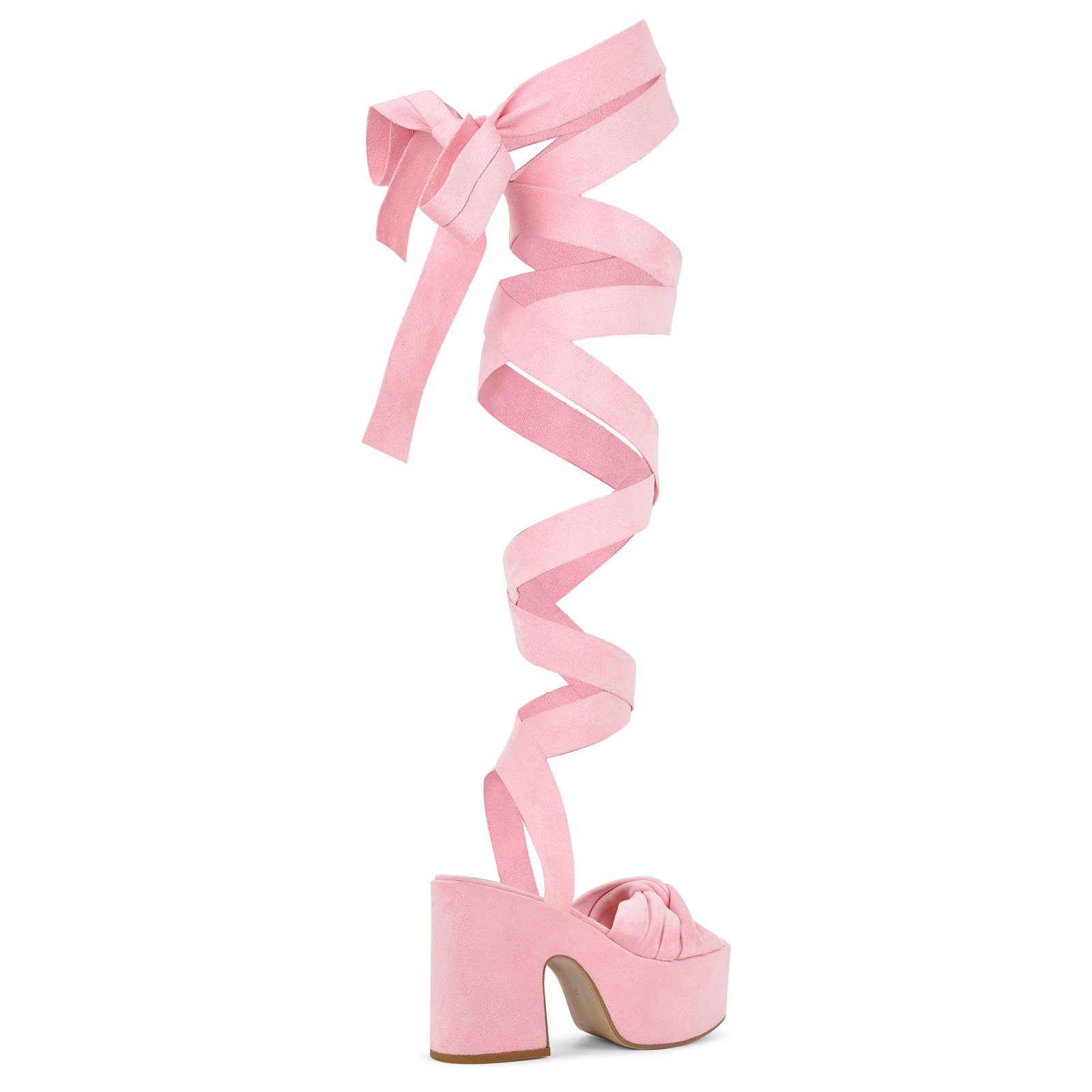 Suede Platform Strappy Lace-up Sandals