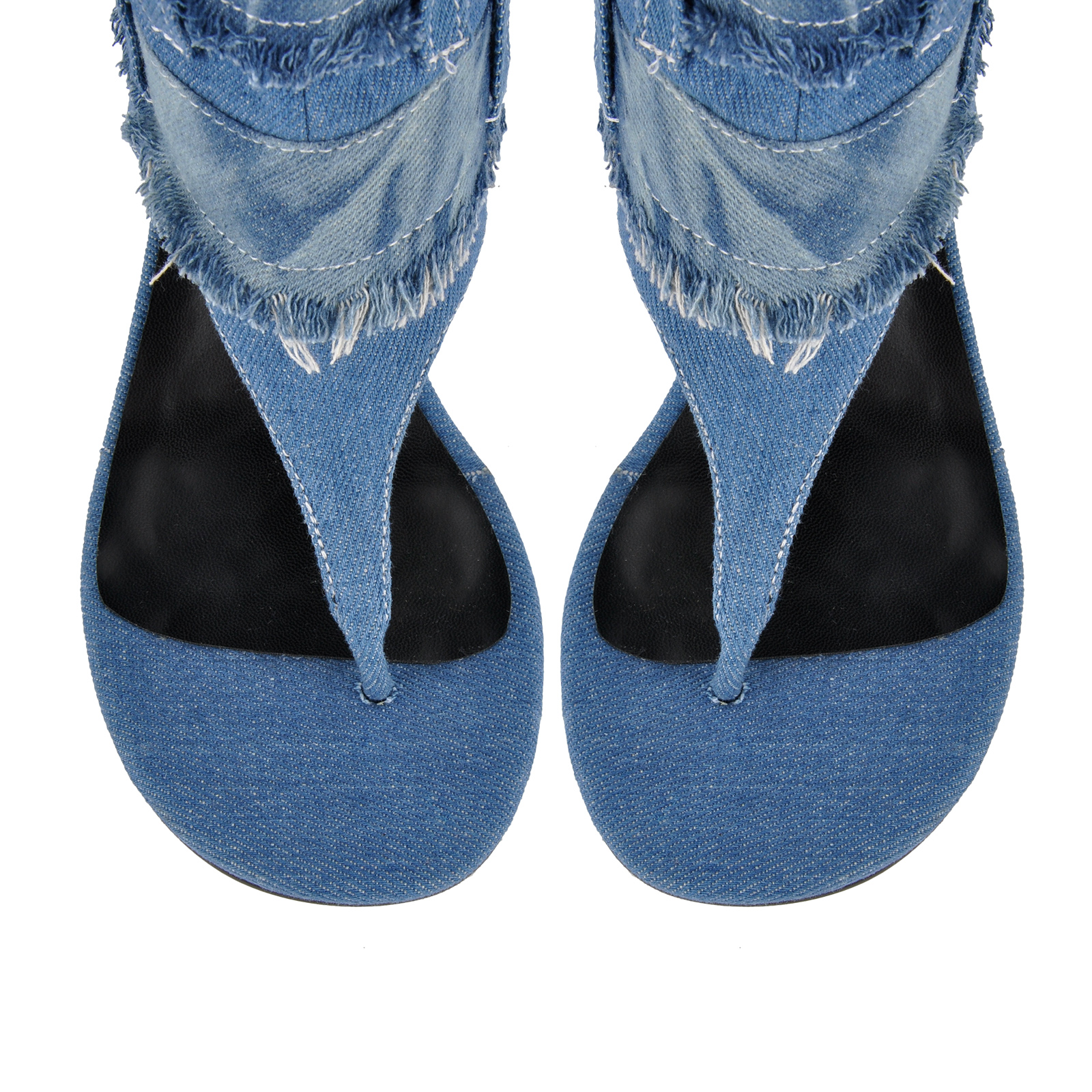 Denim Flip-Flop Knee High Boots Sandals