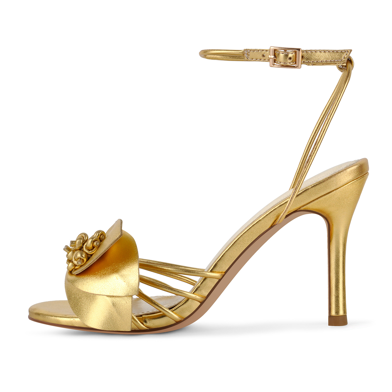 Round Toe Flower Ankle Strap Sandals