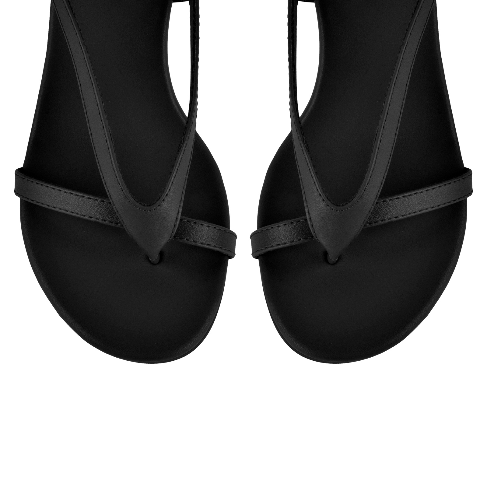 Round Toe Thong Lace-up Wedge Heel Sandals