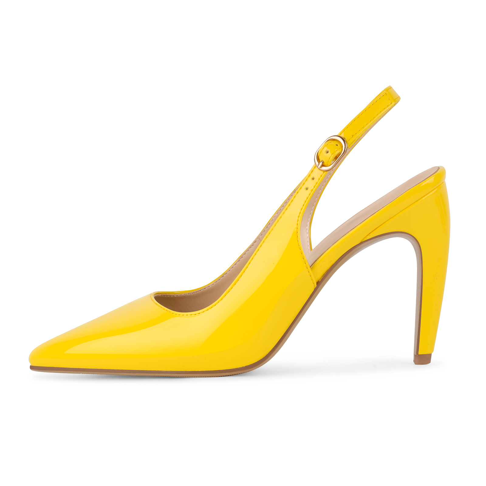 Pointed Toe Slingback Patent Leather Pumps