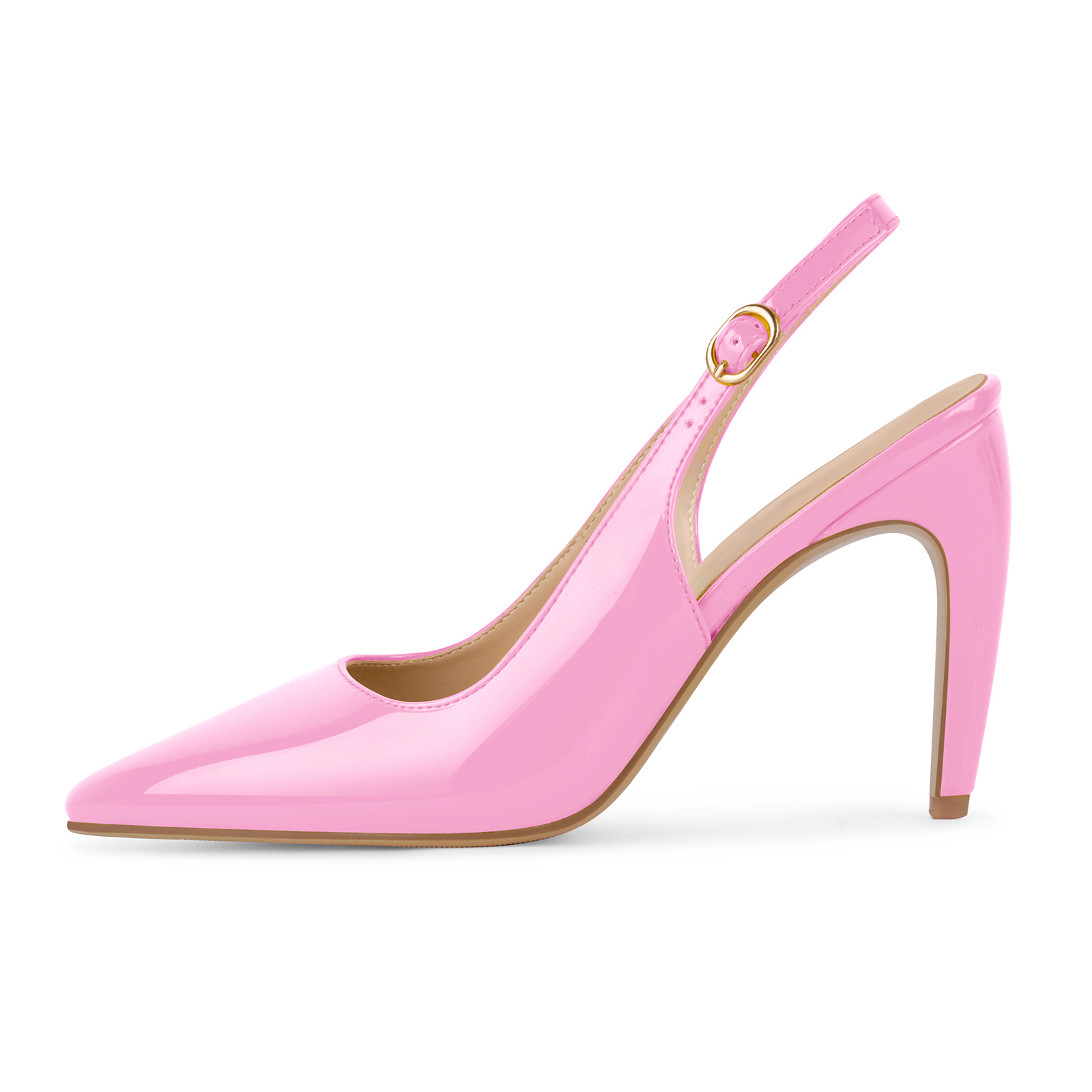 Pointed Toe Slingback Patent Leather Pumps