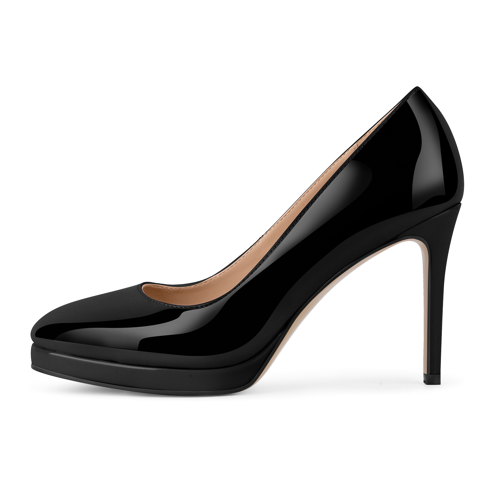 Low Platform Patent Leather Stiletto Pumps