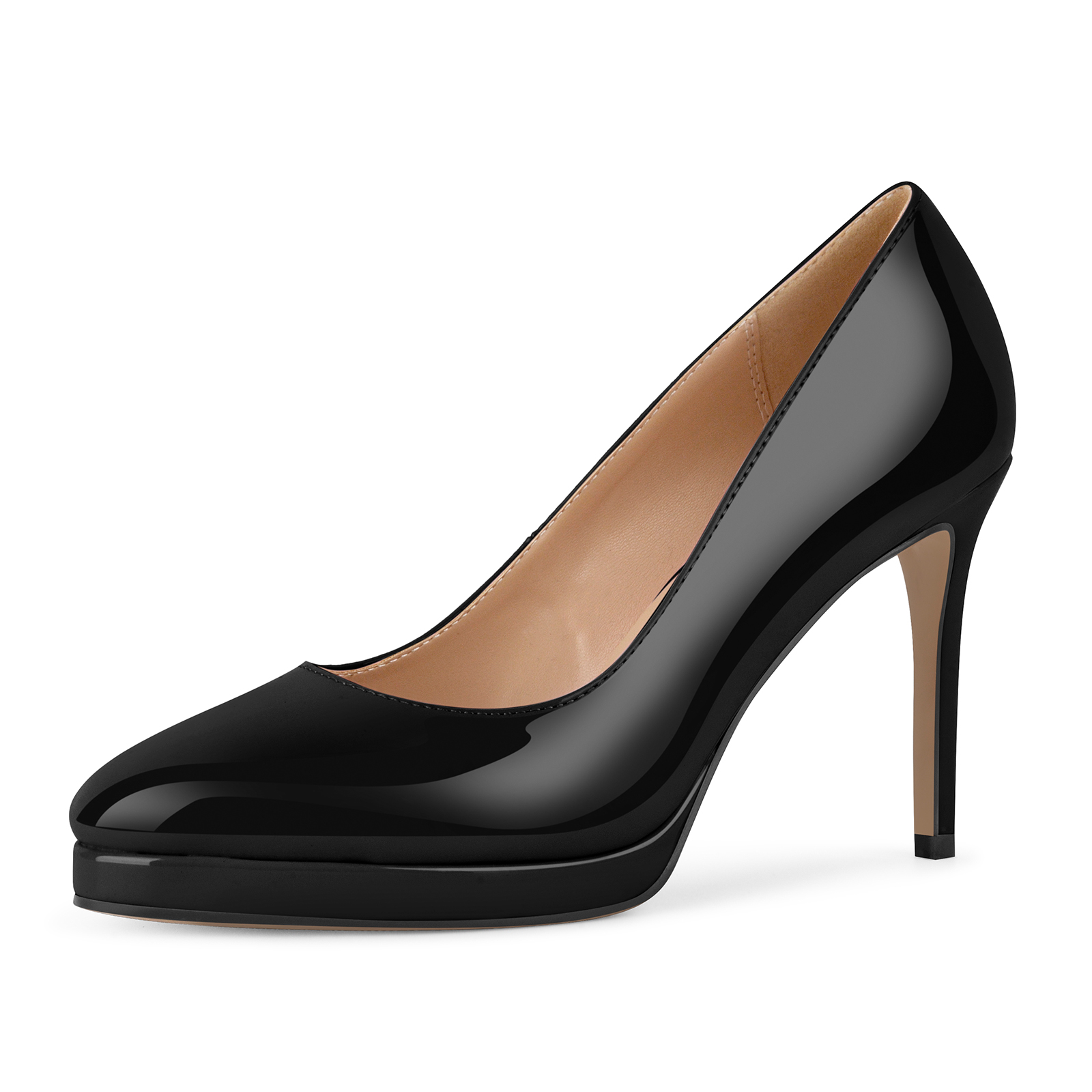 Low Platform Patent Leather Stiletto Pumps