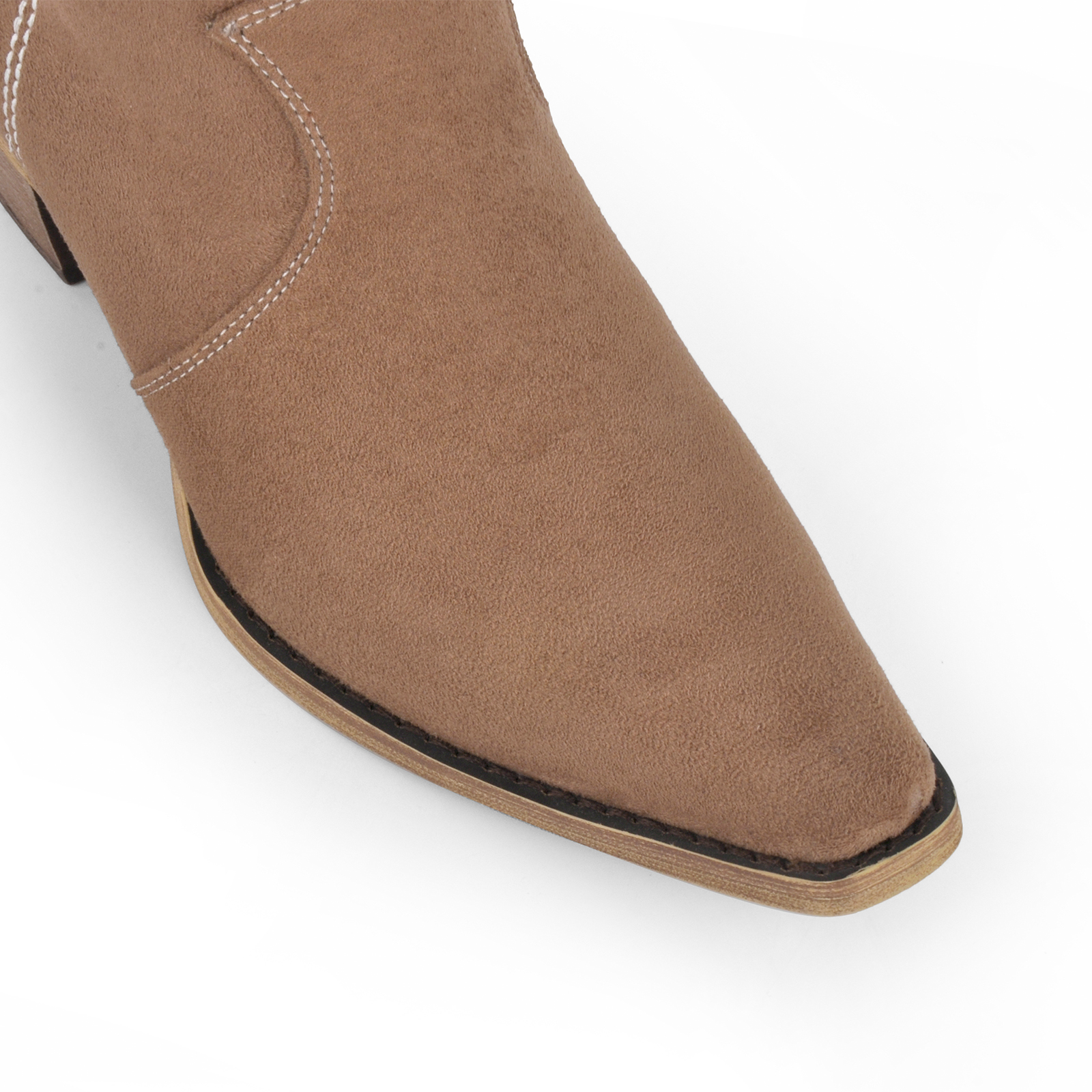 Suede Embroidery Knee High Western Boots