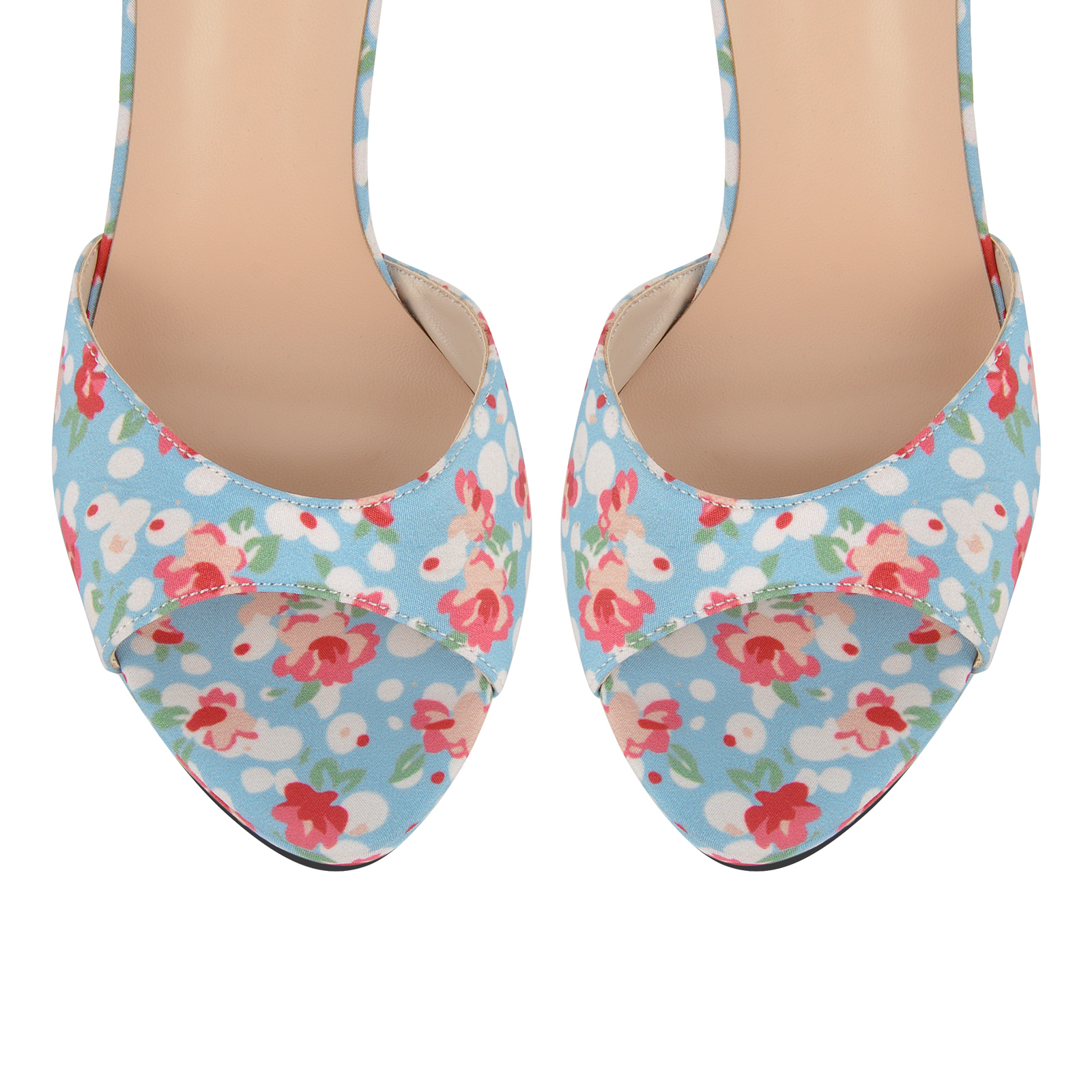 Platform Floral Print Ankle Strap Sandals