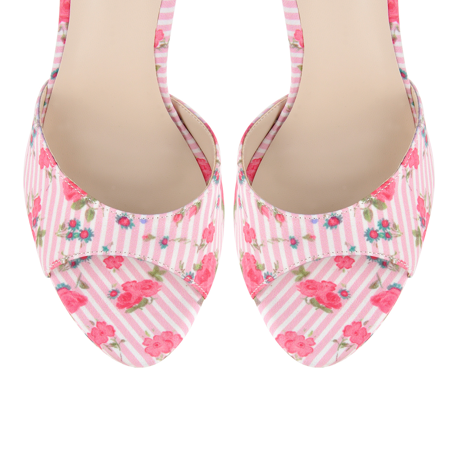 Platform Floral Print Ankle Strap Sandals