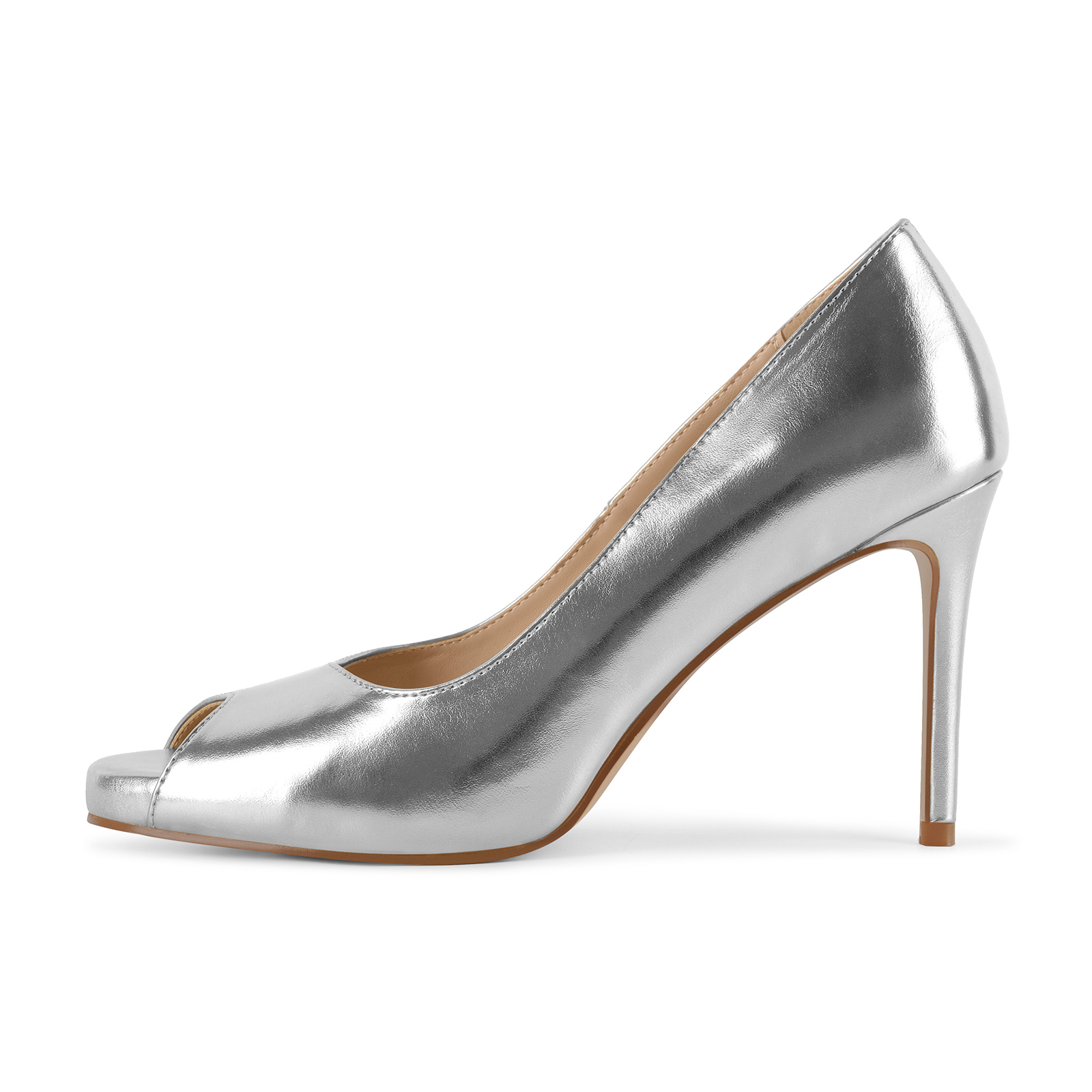 Peep Toe Low Platform Slip On Pumps