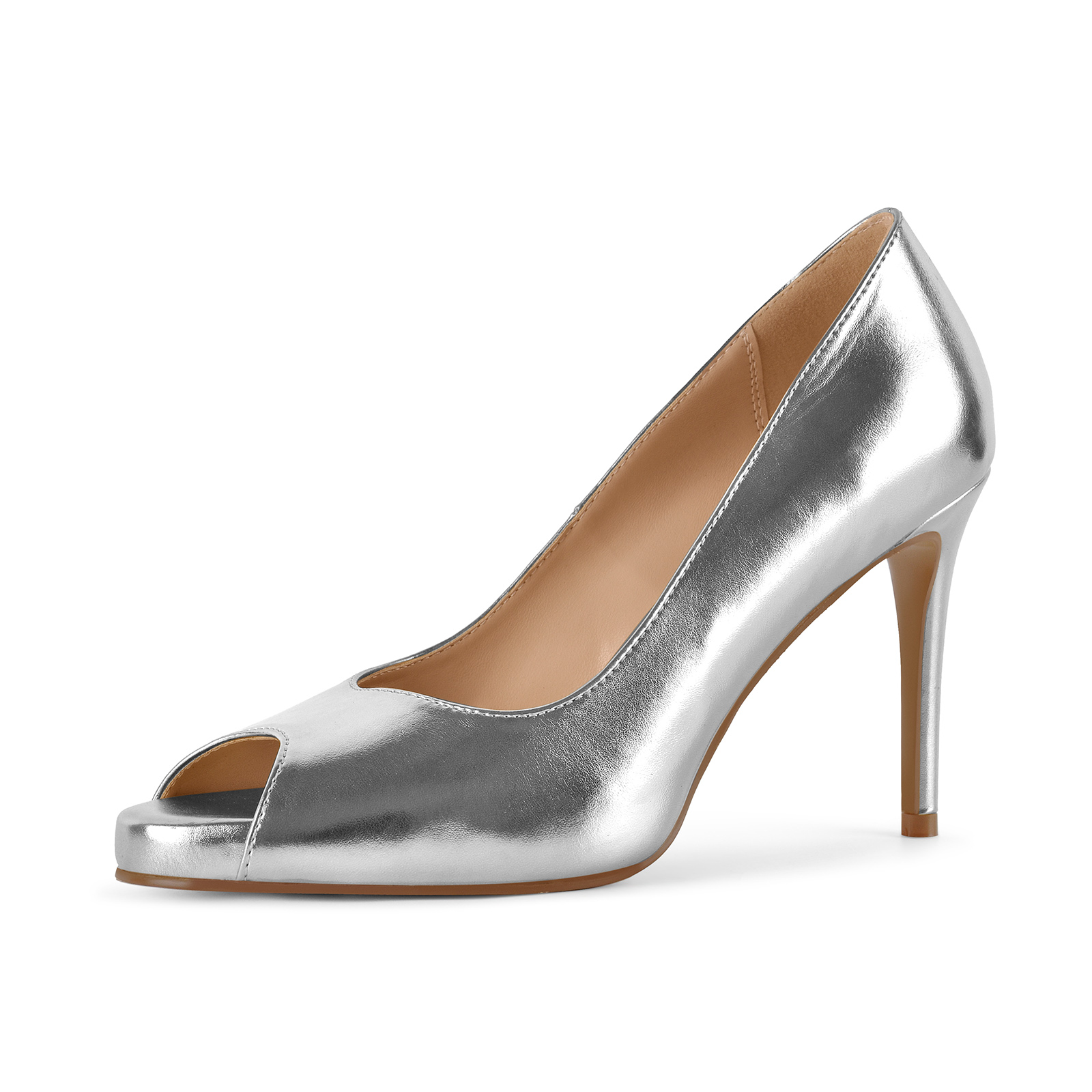 Peep Toe Low Platform Slip On Pumps