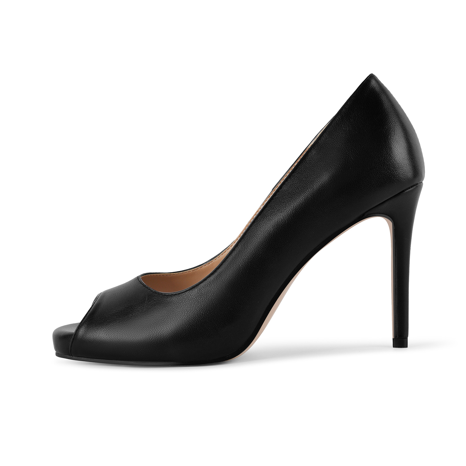 Peep Toe Low Platform Slip On Pumps