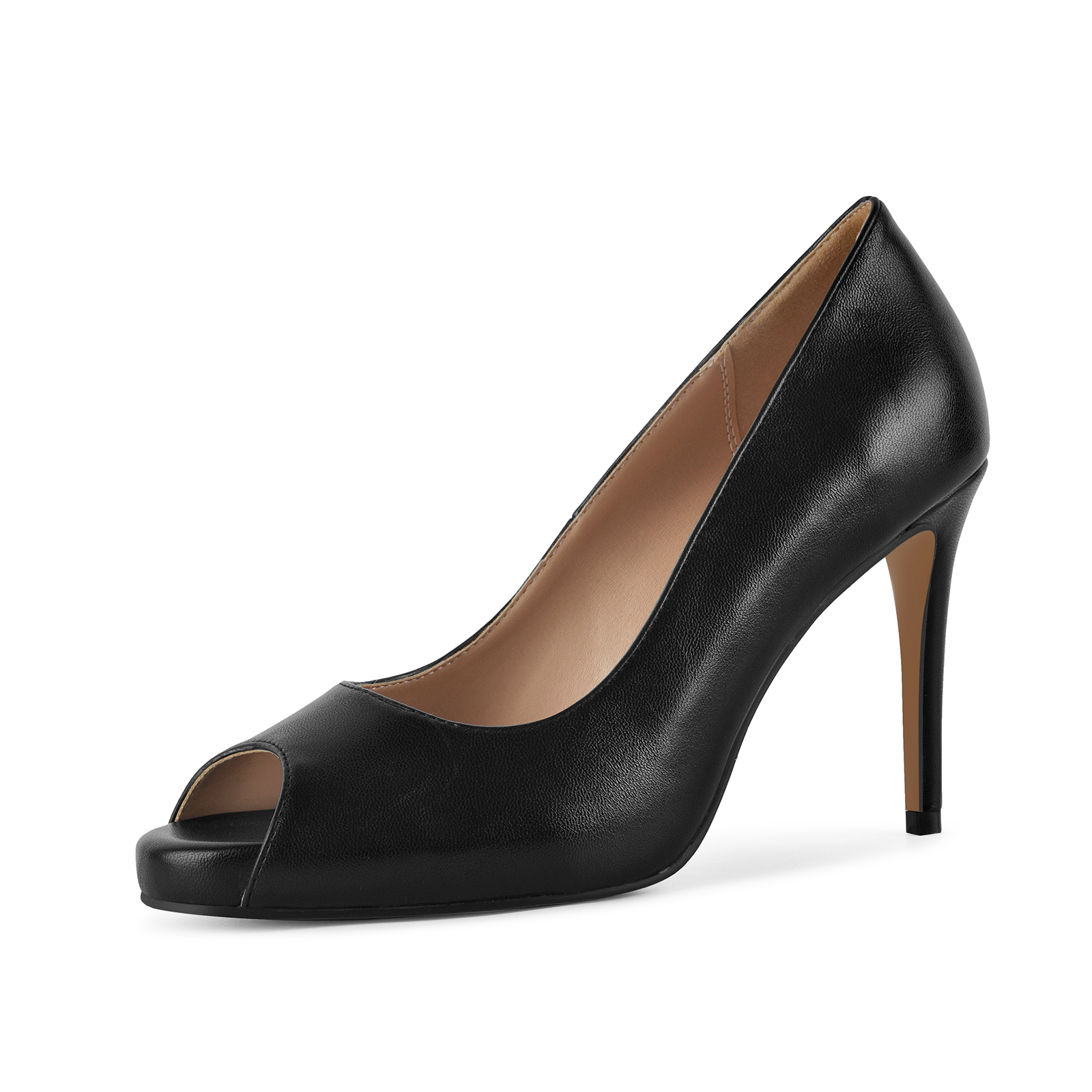 Peep Toe Low Platform Slip On Pumps