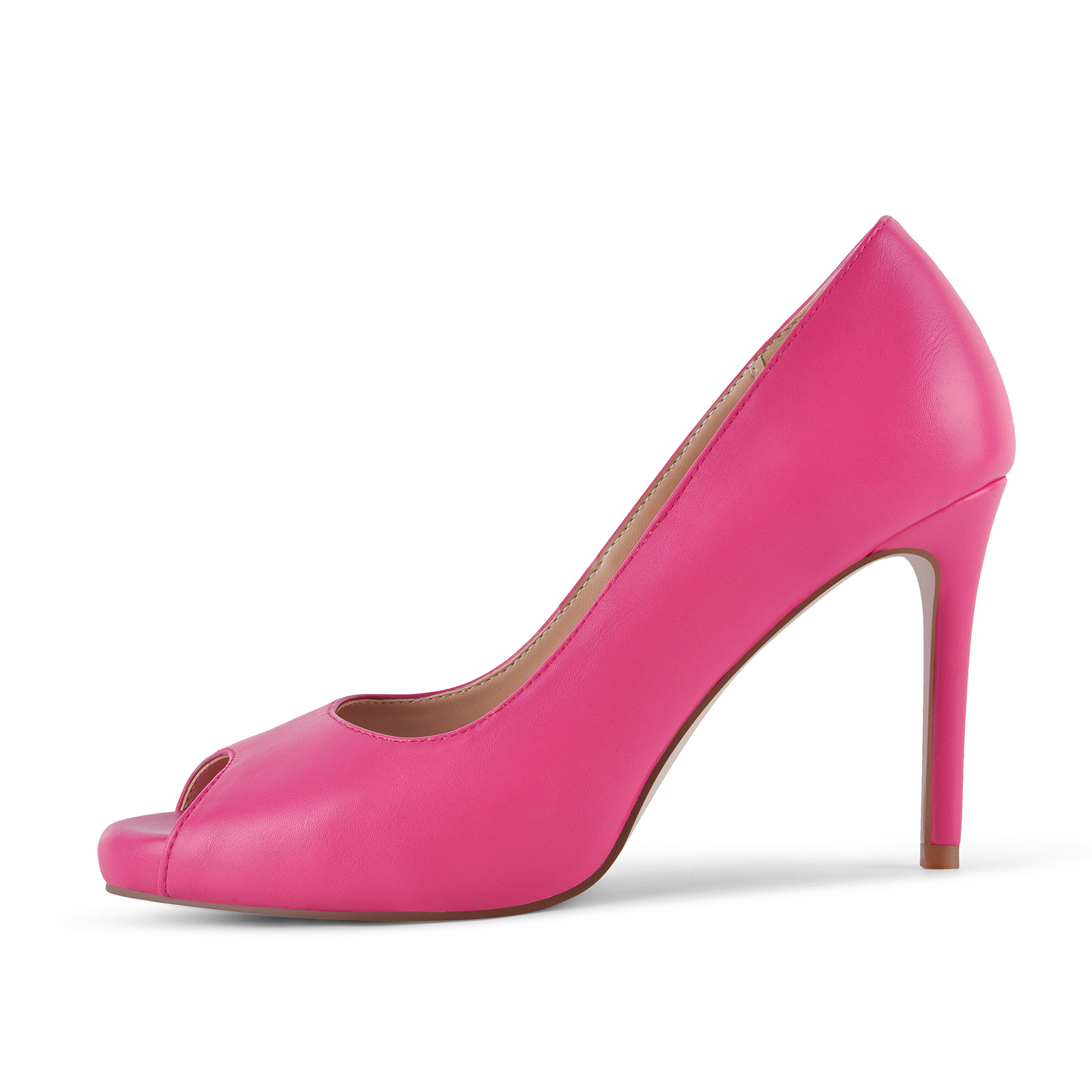 Peep Toe Low Platform Slip On Pumps