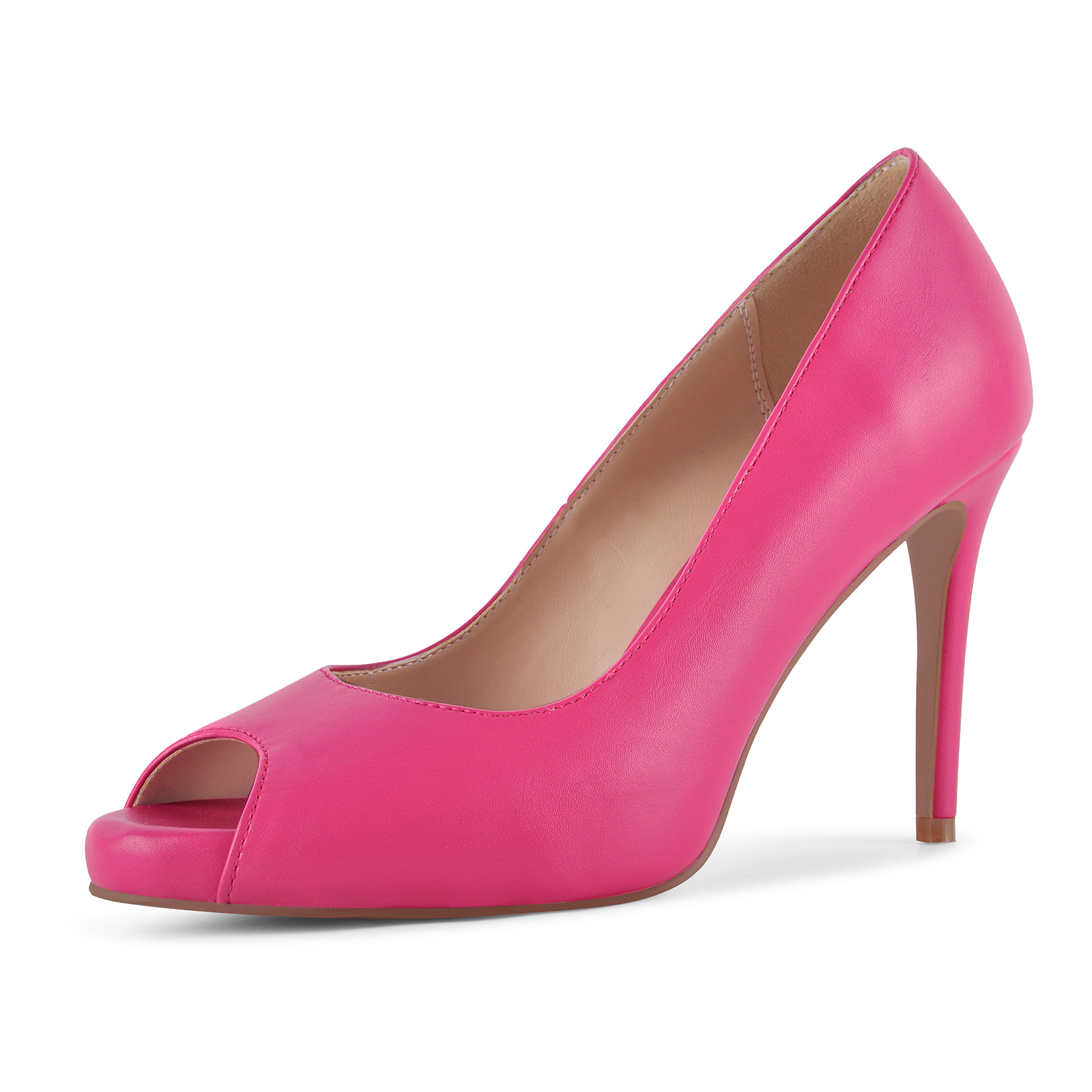 Peep Toe Low Platform Slip On Pumps