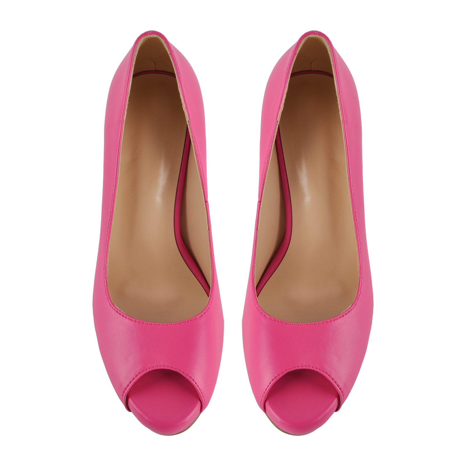 Peep Toe Low Platform Slip On Pumps