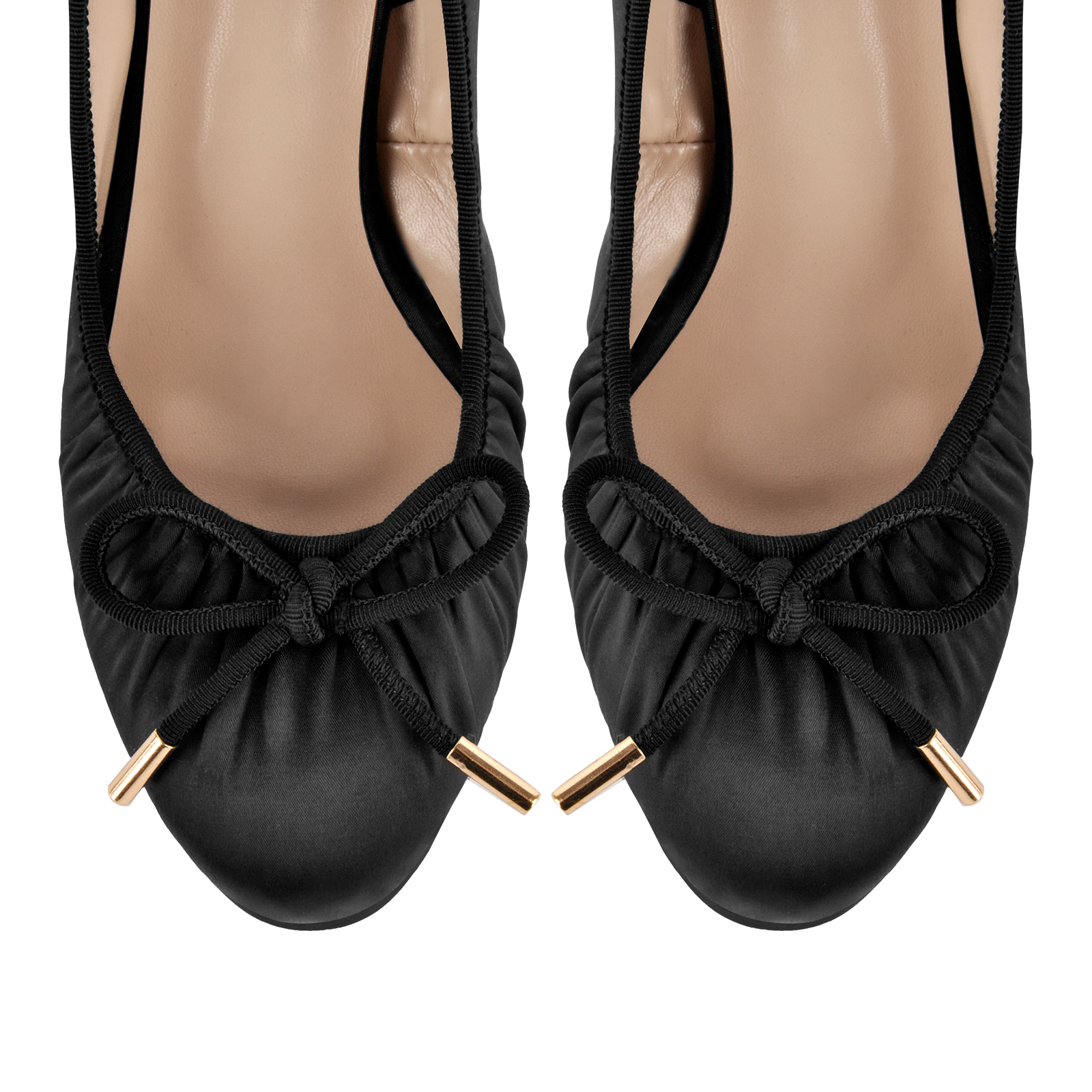 Bow Satin Low Platform Slingback Pumps