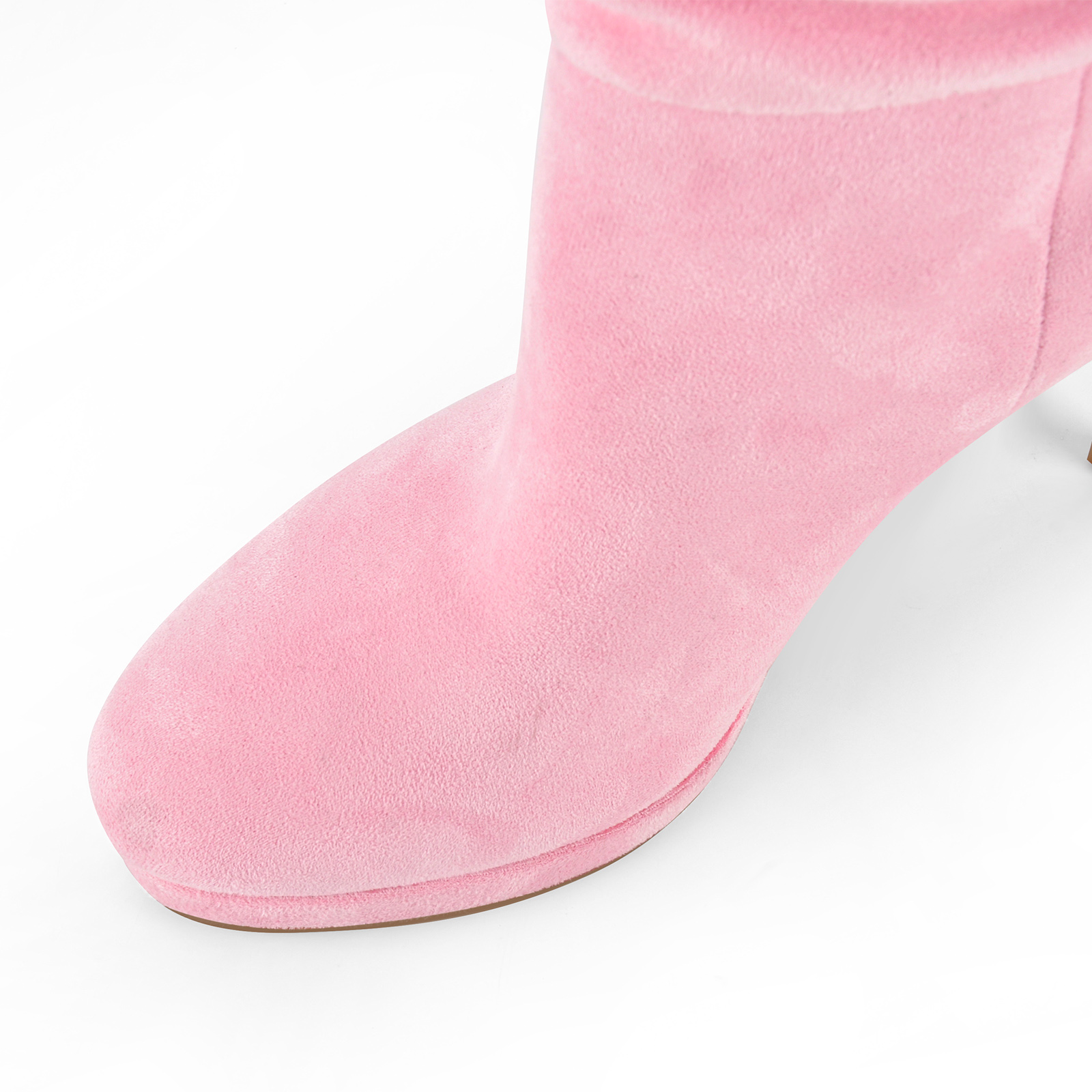 Suede Low Platform Ruched Knee High Boots