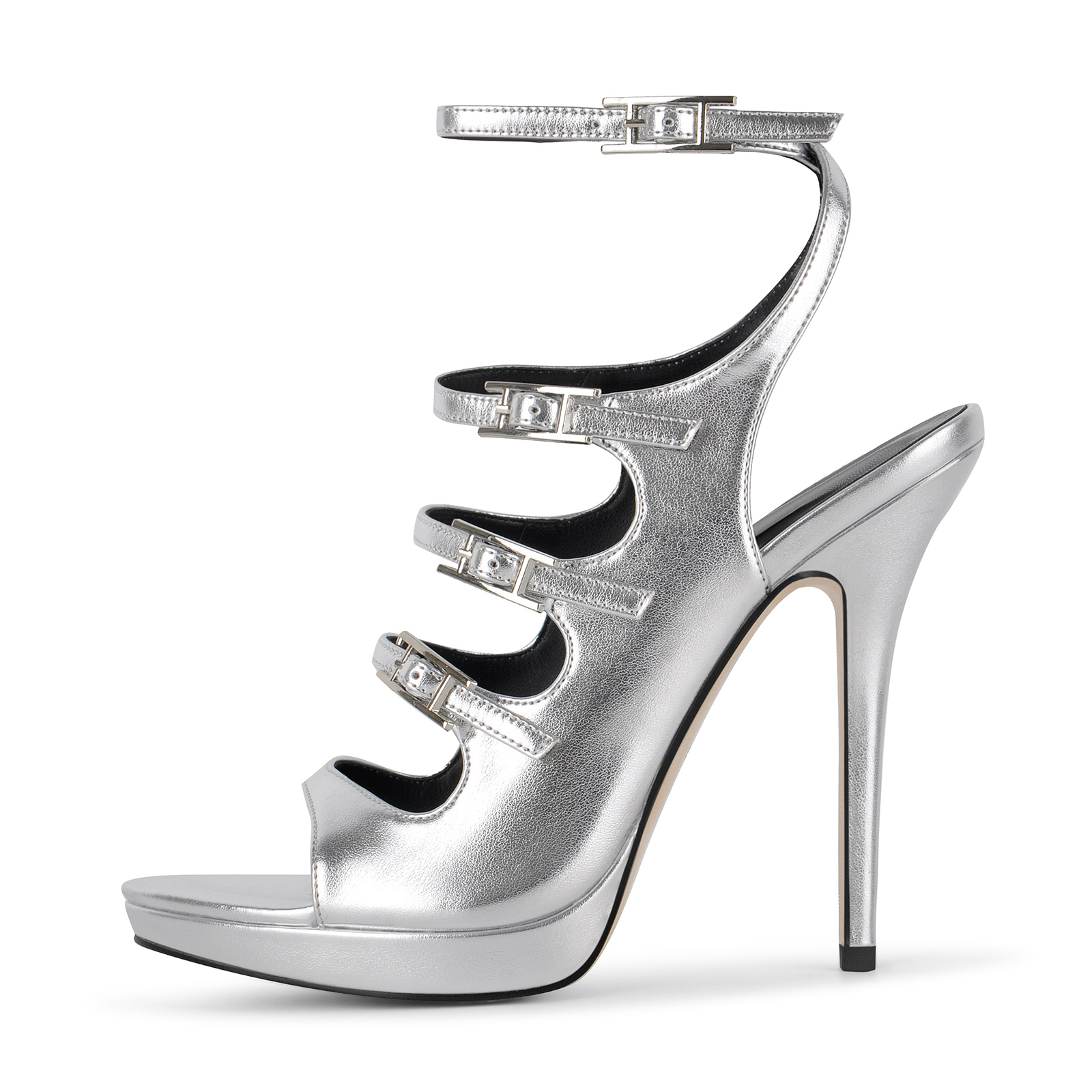 Low Platform Multi Buckle Straps Sandals