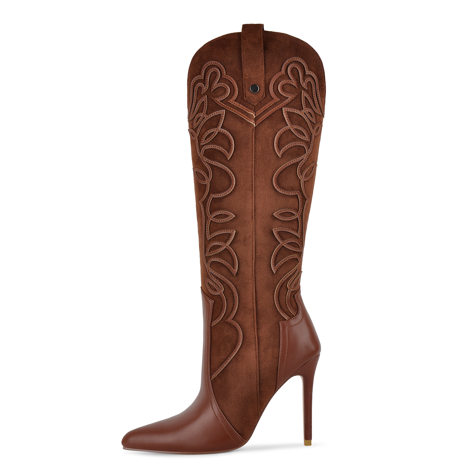 Embroidery Patchwork Western Stiletto Knee High Boots
