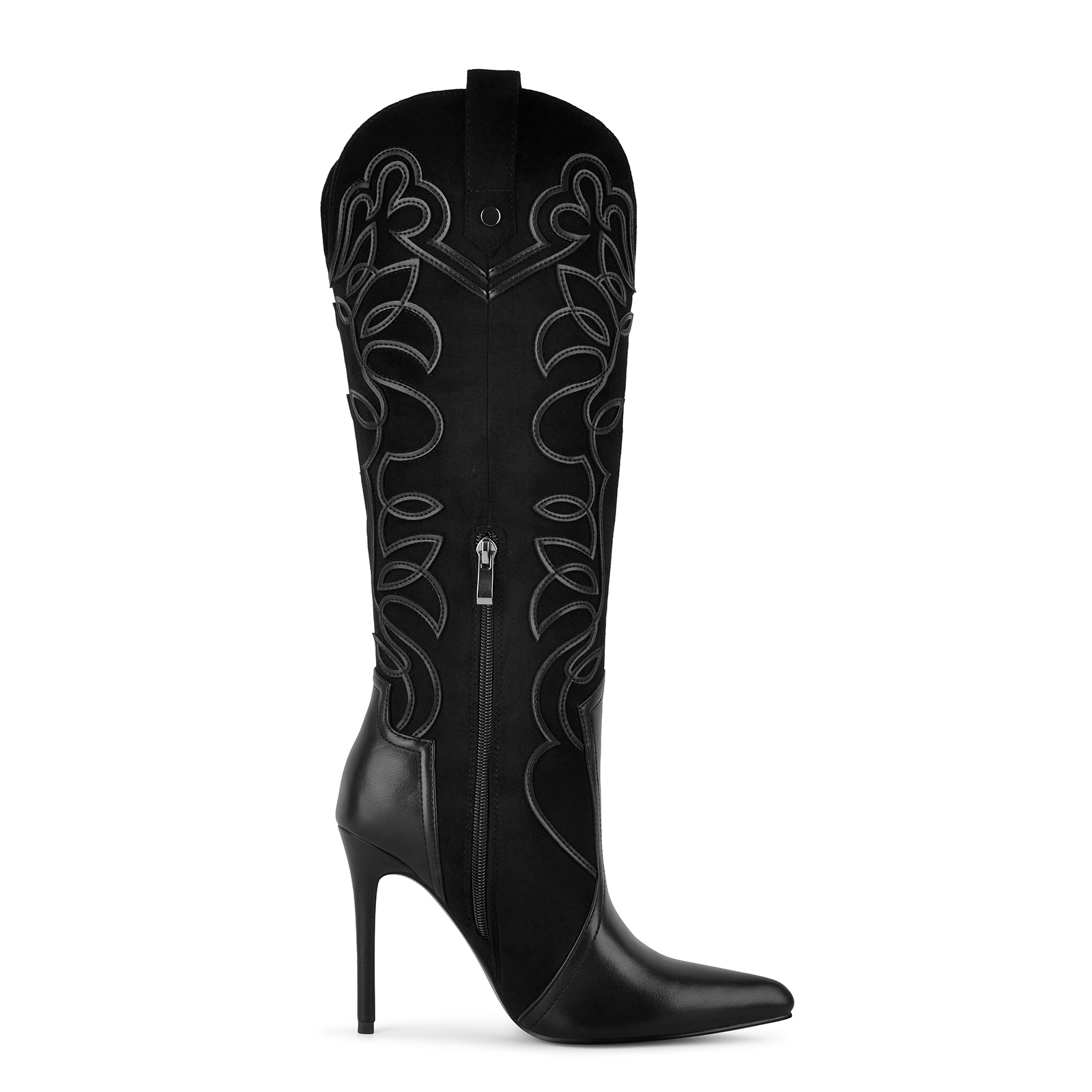 Embroidery Patchwork Western Stiletto Knee High Boots