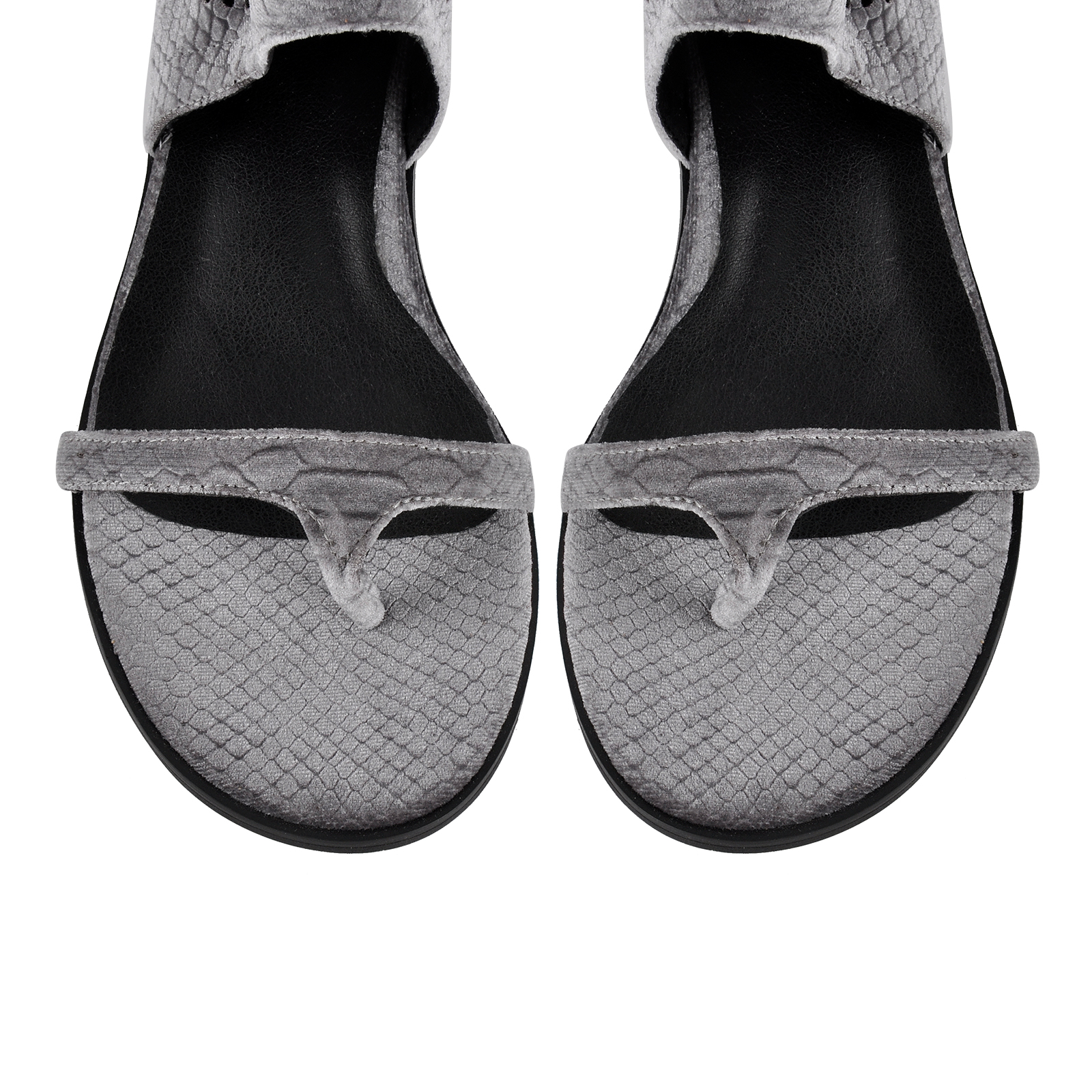 Flip-Flop Buckle Cutout Flat Bootie Sandals
