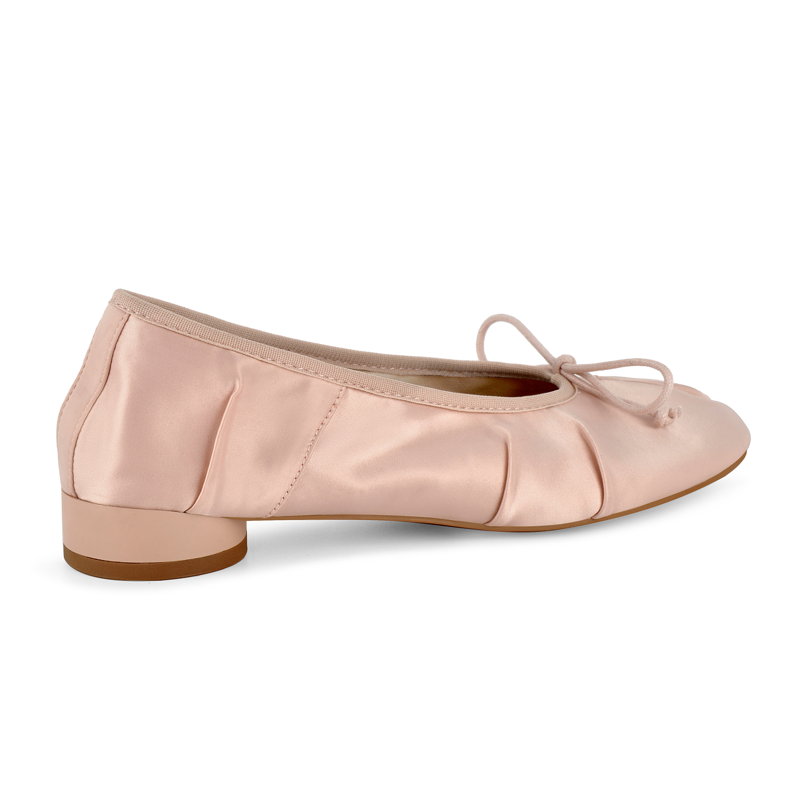 Bow Round Toe Satin Tabi Ballet Flats