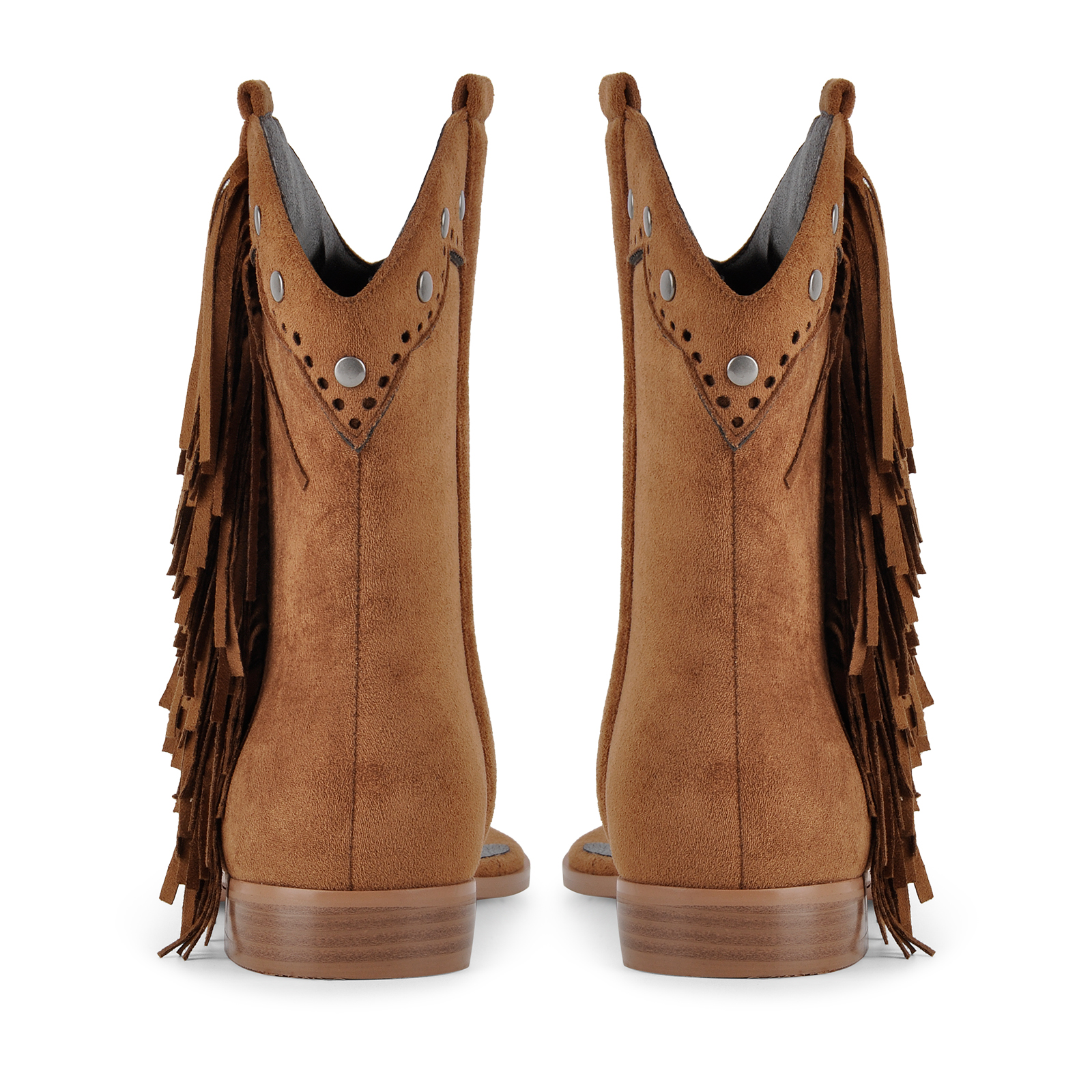 Suede Flip-Flop Fringe Flat Bootie Sandals