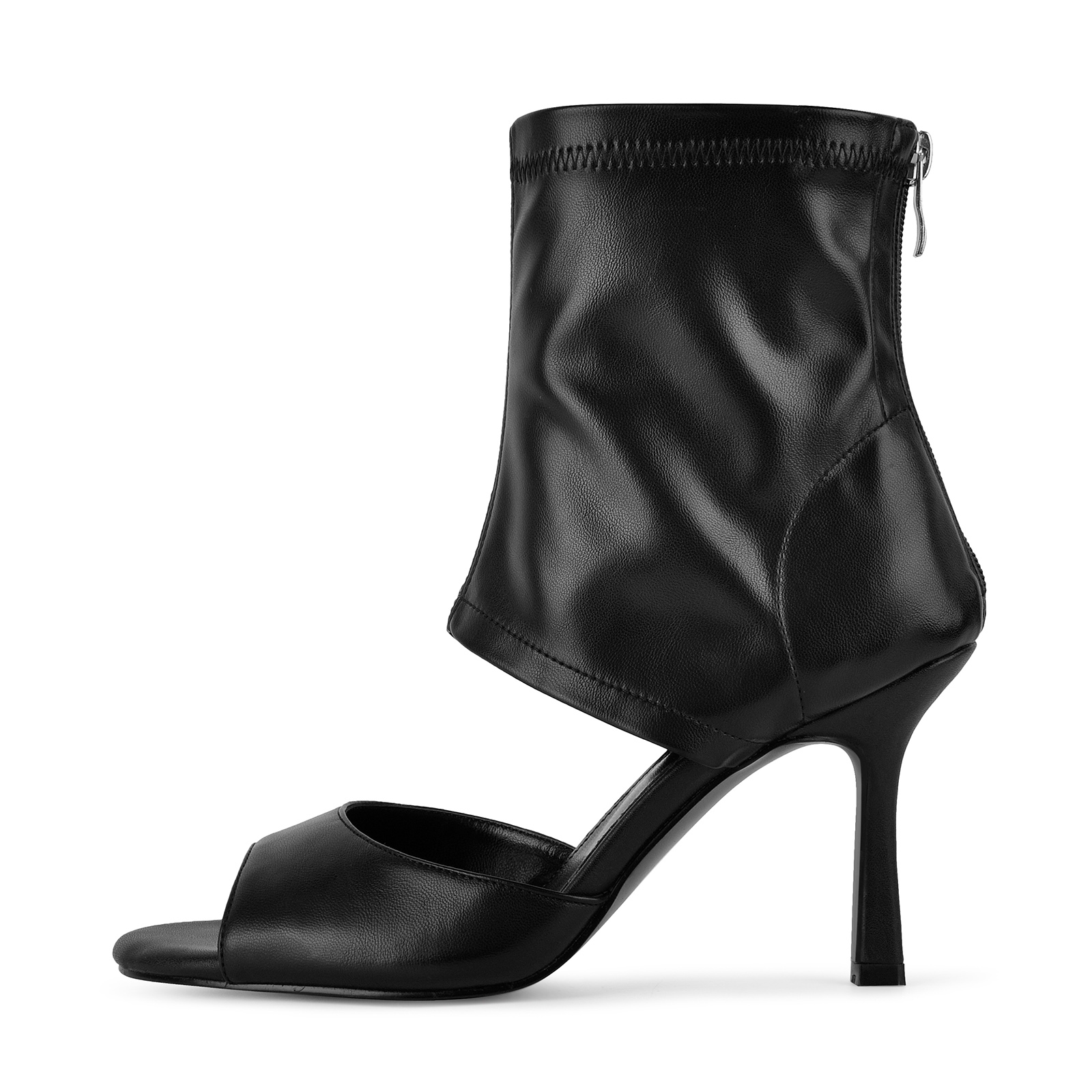 Open Toe Cutout Back Zipper Bootie Sandals