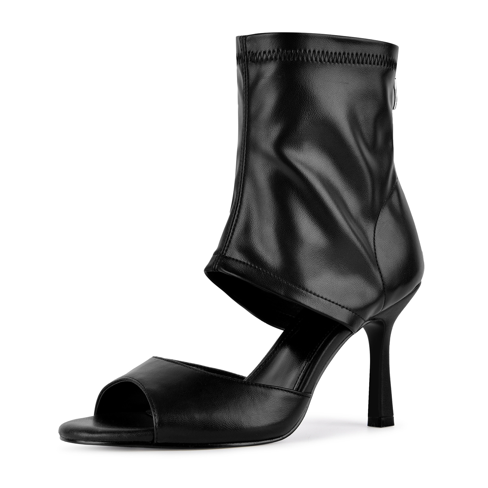 Open Toe Cutout Back Zipper Bootie Sandals
