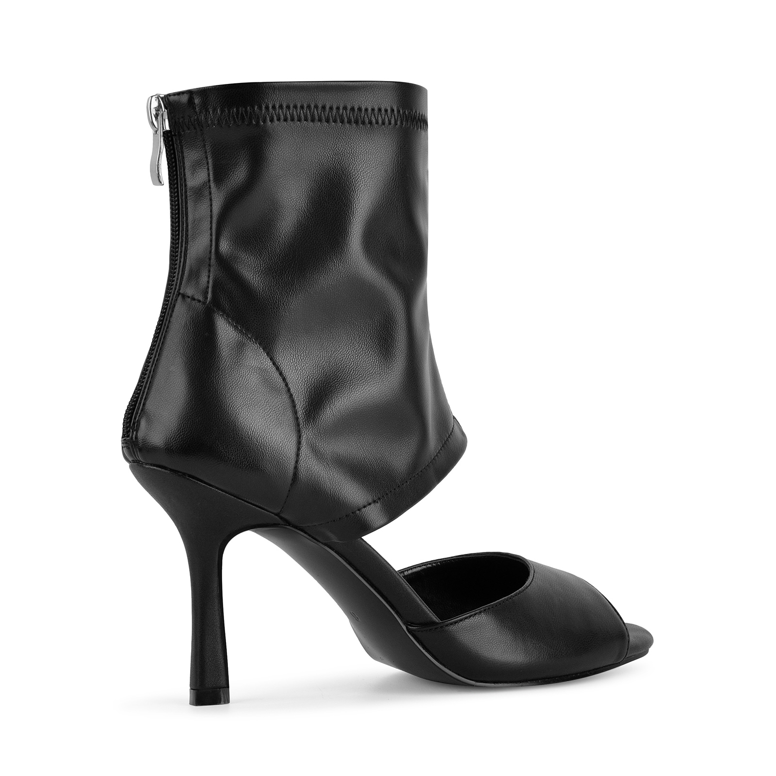 Open Toe Cutout Back Zipper Bootie Sandals