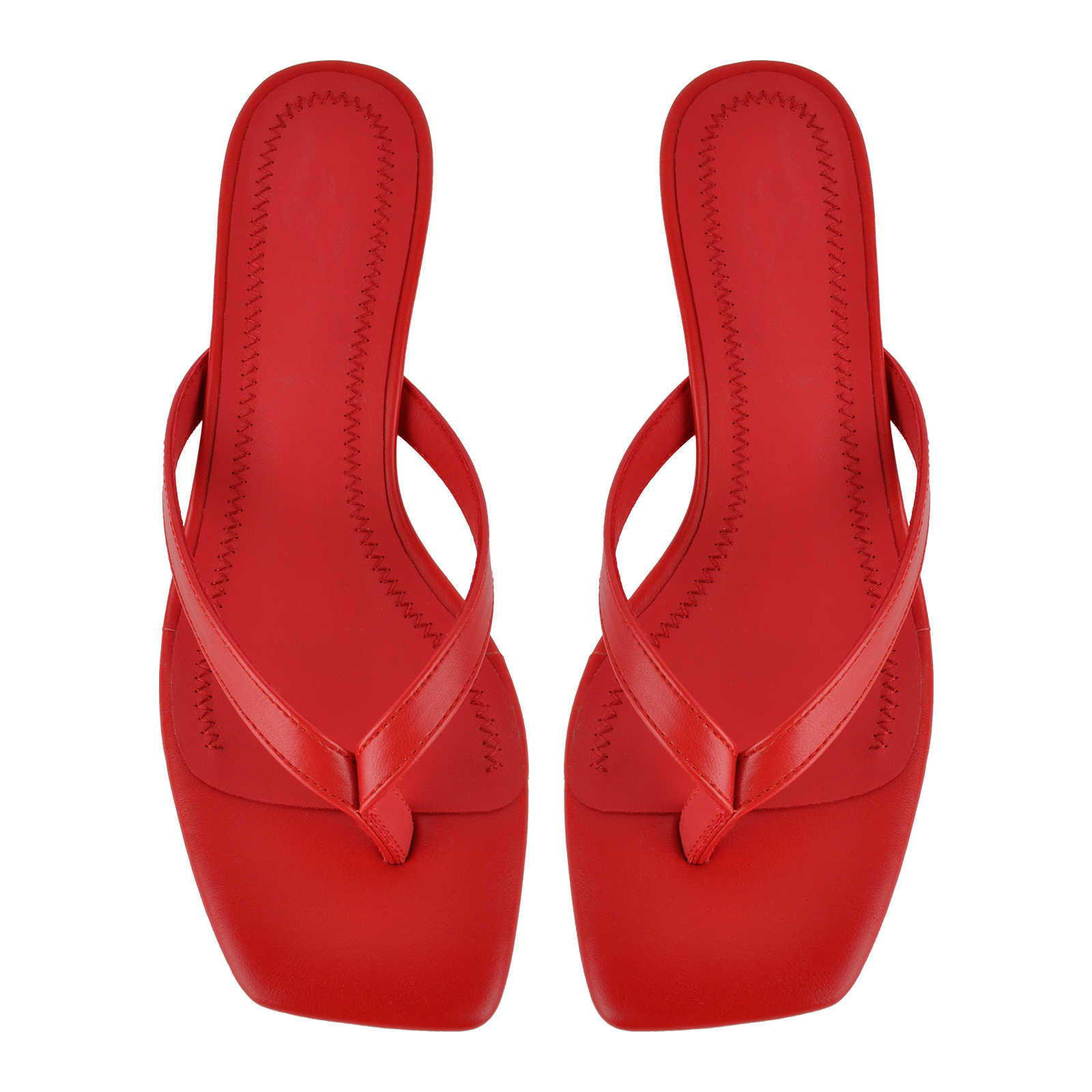 Square Toe Flip-Flop Stiletto Mule Sandals