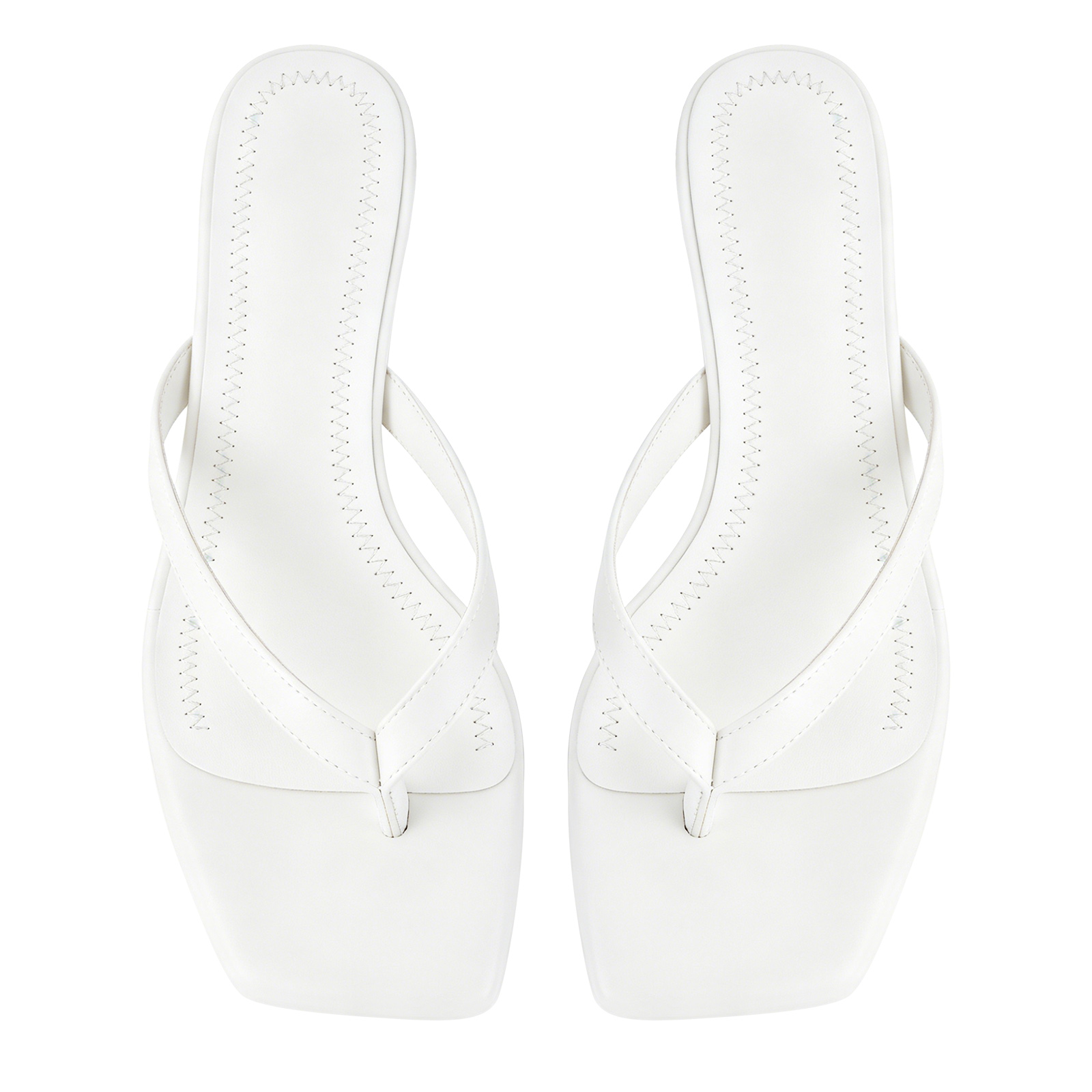Square Toe Flip-Flop Stiletto Mule Sandals
