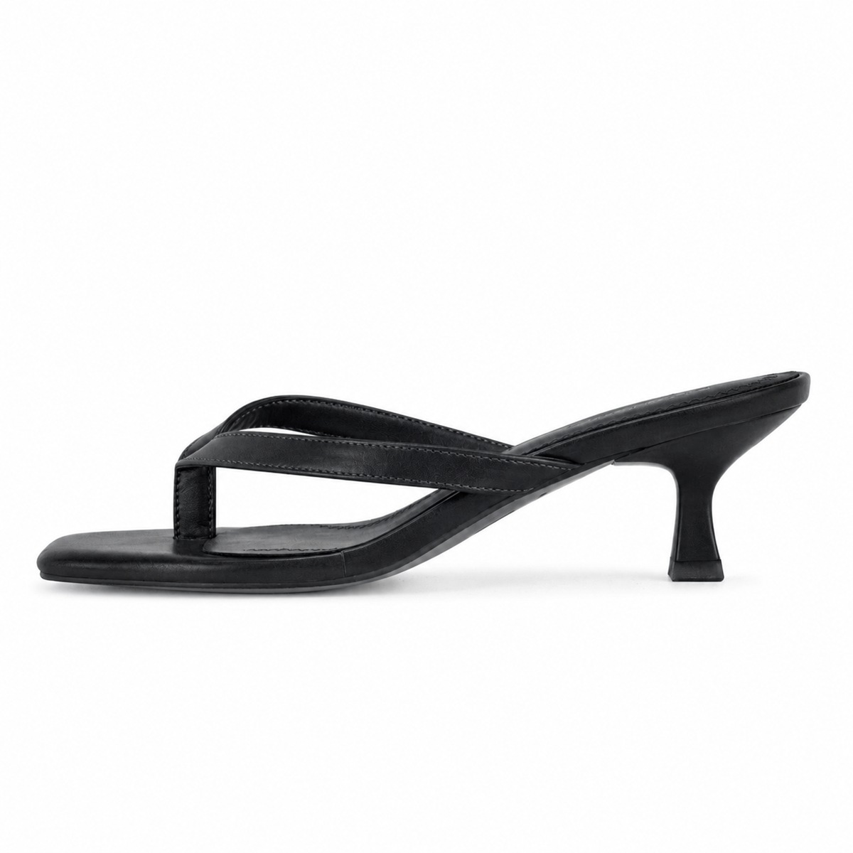 Square Toe Flip-Flop Stiletto Mule Sandals