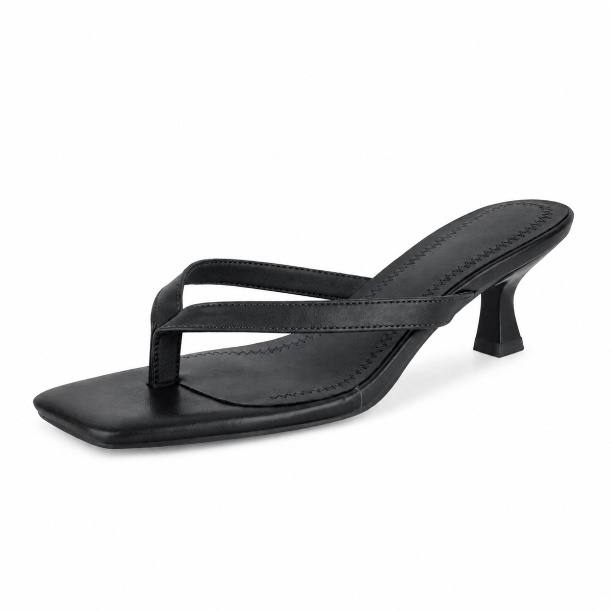 Square Toe Flip-Flop Stiletto Mule Sandals
