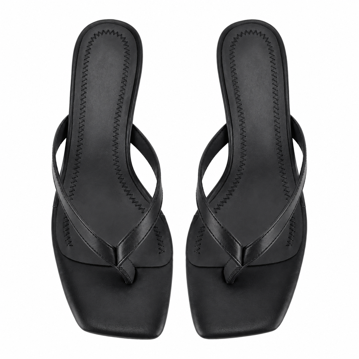 Square Toe Flip-Flop Stiletto Mule Sandals